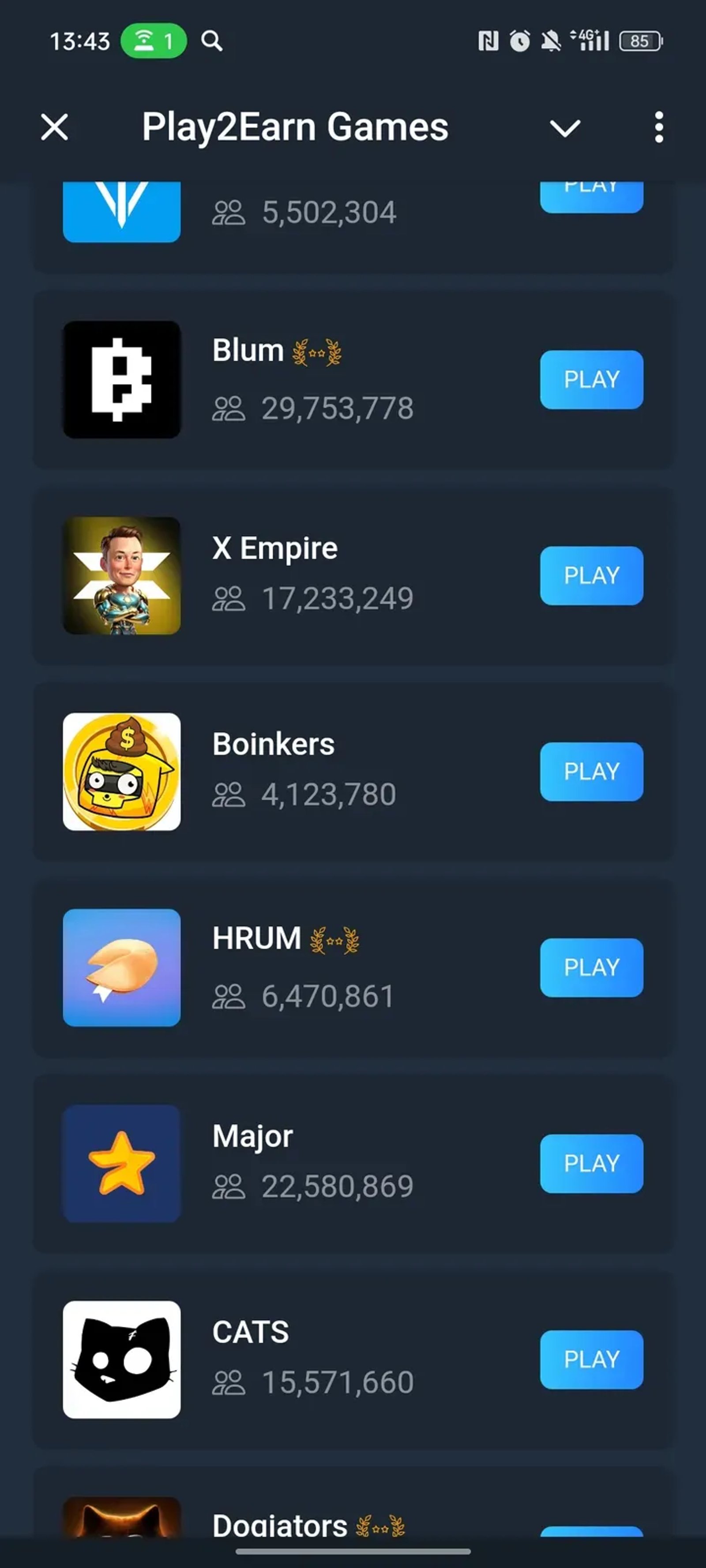 Play2Earn Games в Телеграм — скриншот 4