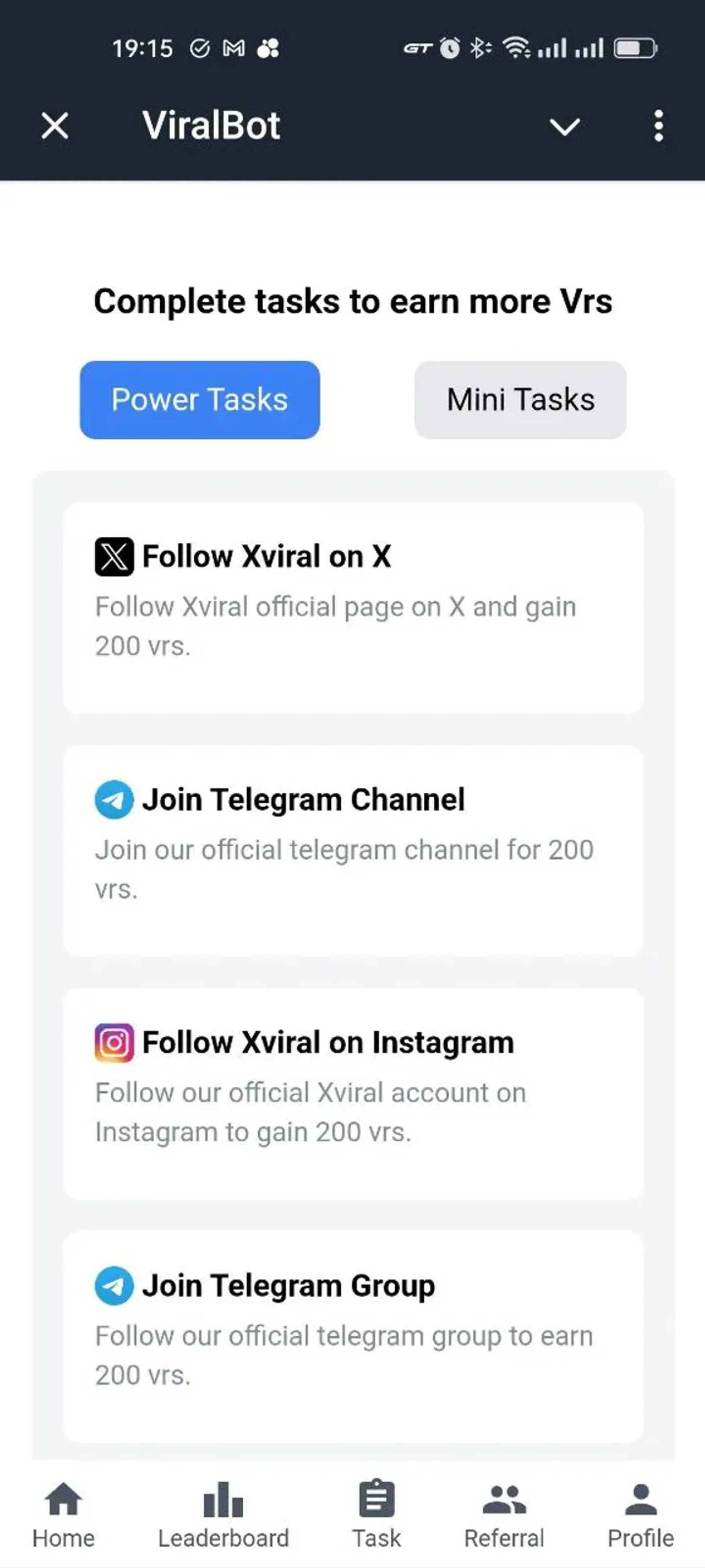 ViralBot в Телеграм — скриншот 1