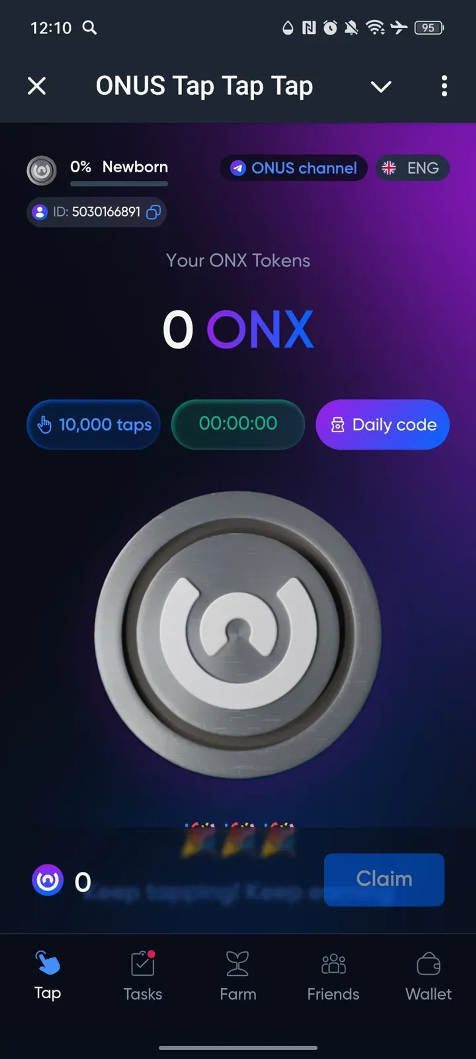 ONUS Exchange Bot в Телеграм — скриншот 1