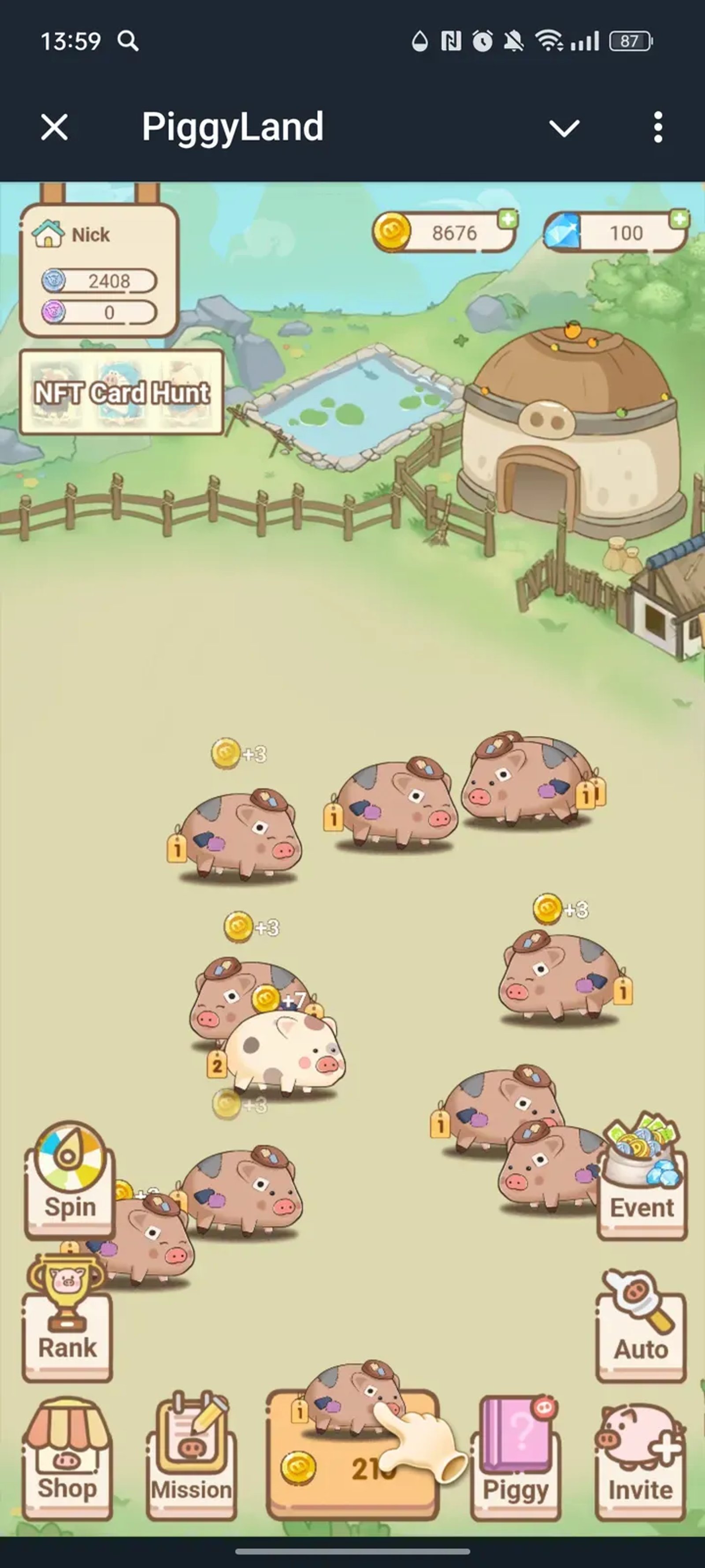 PiggyLand в Телеграм — скриншот 1