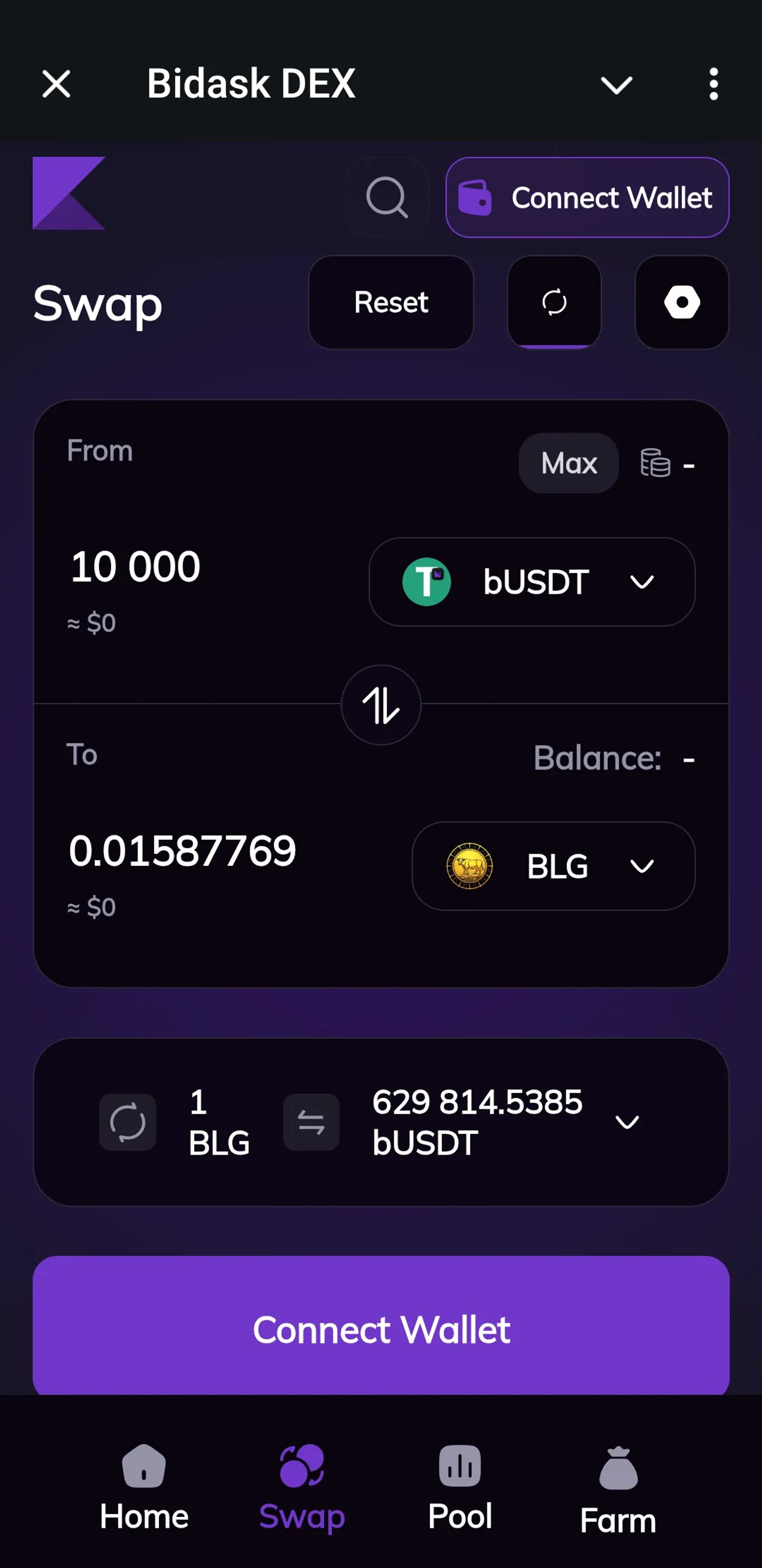 Bidask DEX в Телеграм — скриншот 2
