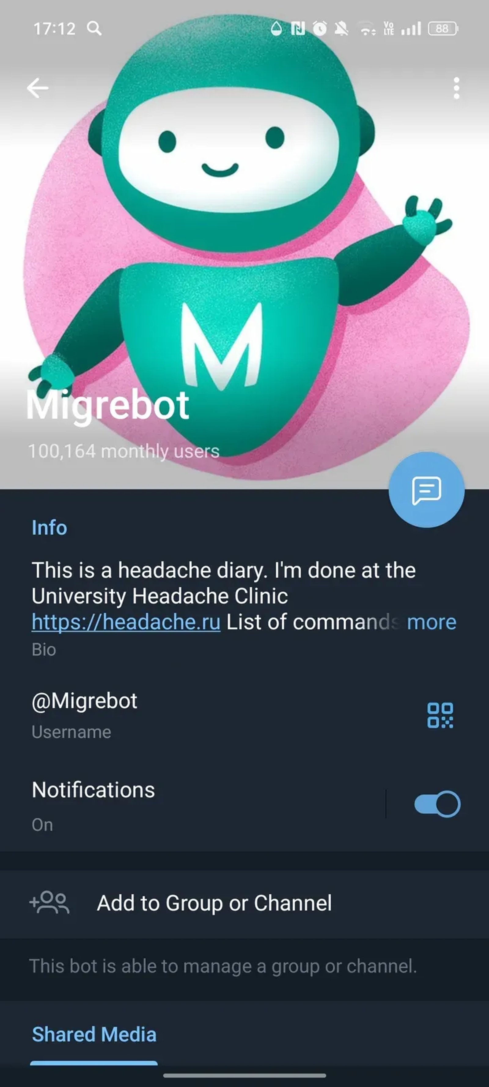 Migrebot в Телеграм — скриншот 4