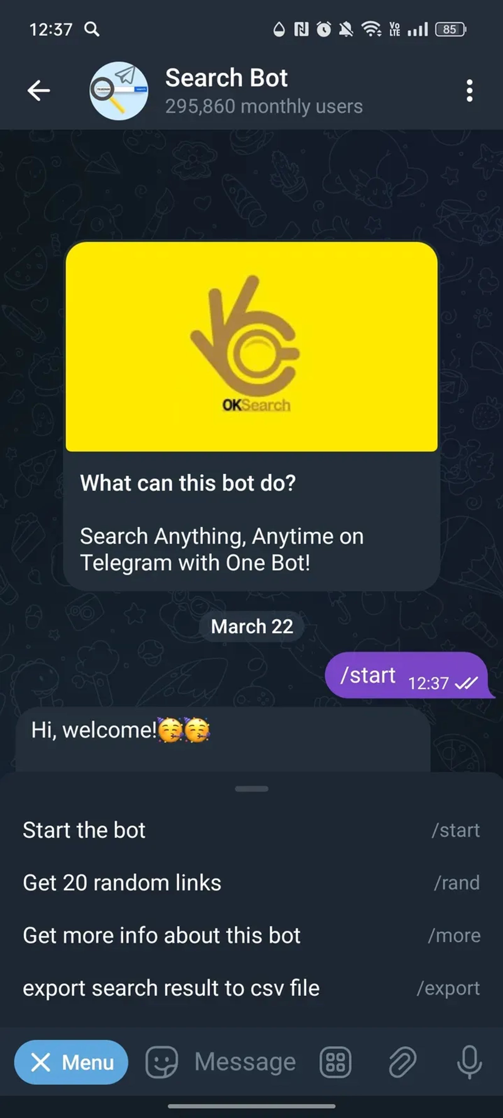 Search Bot в Телеграм — скриншот 2