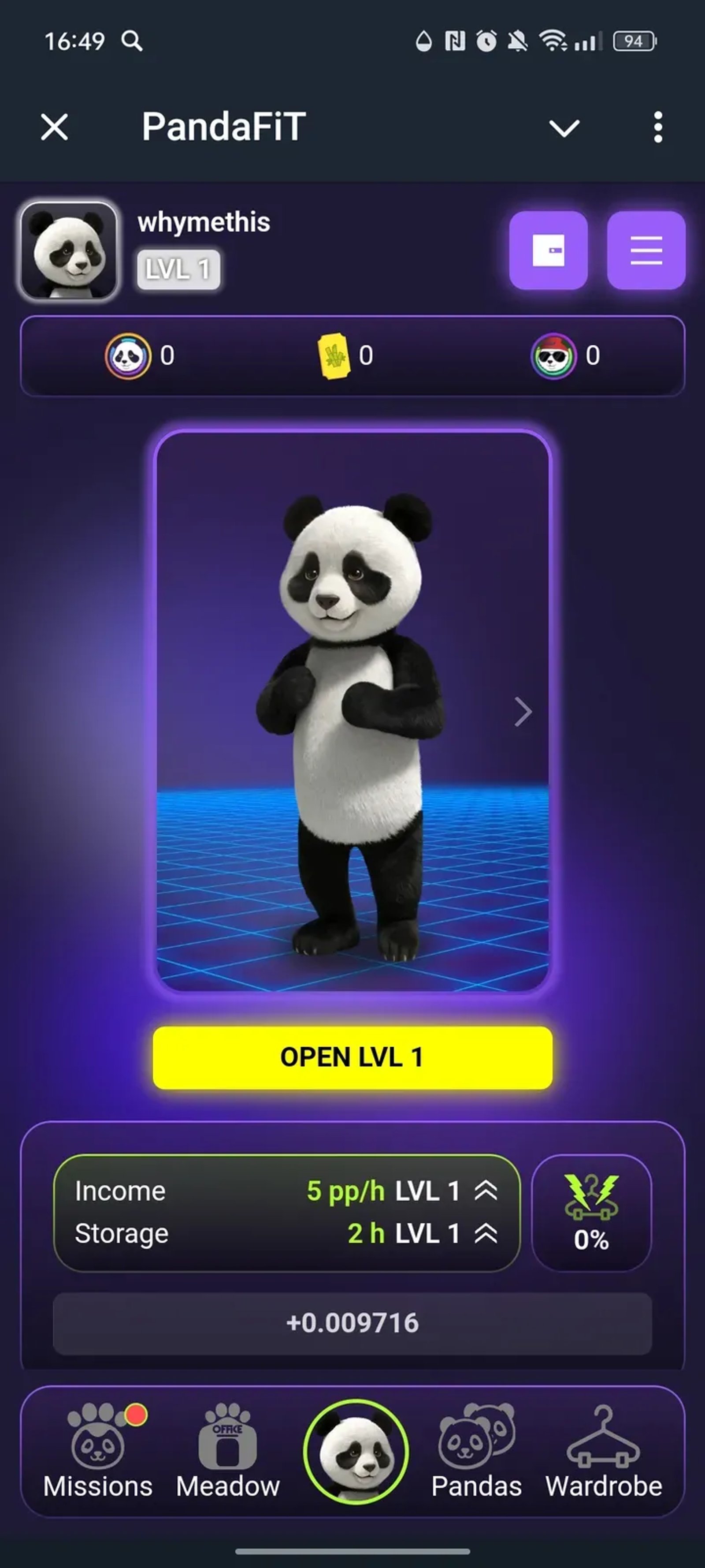 PandaFiT в Телеграм — скриншот 1