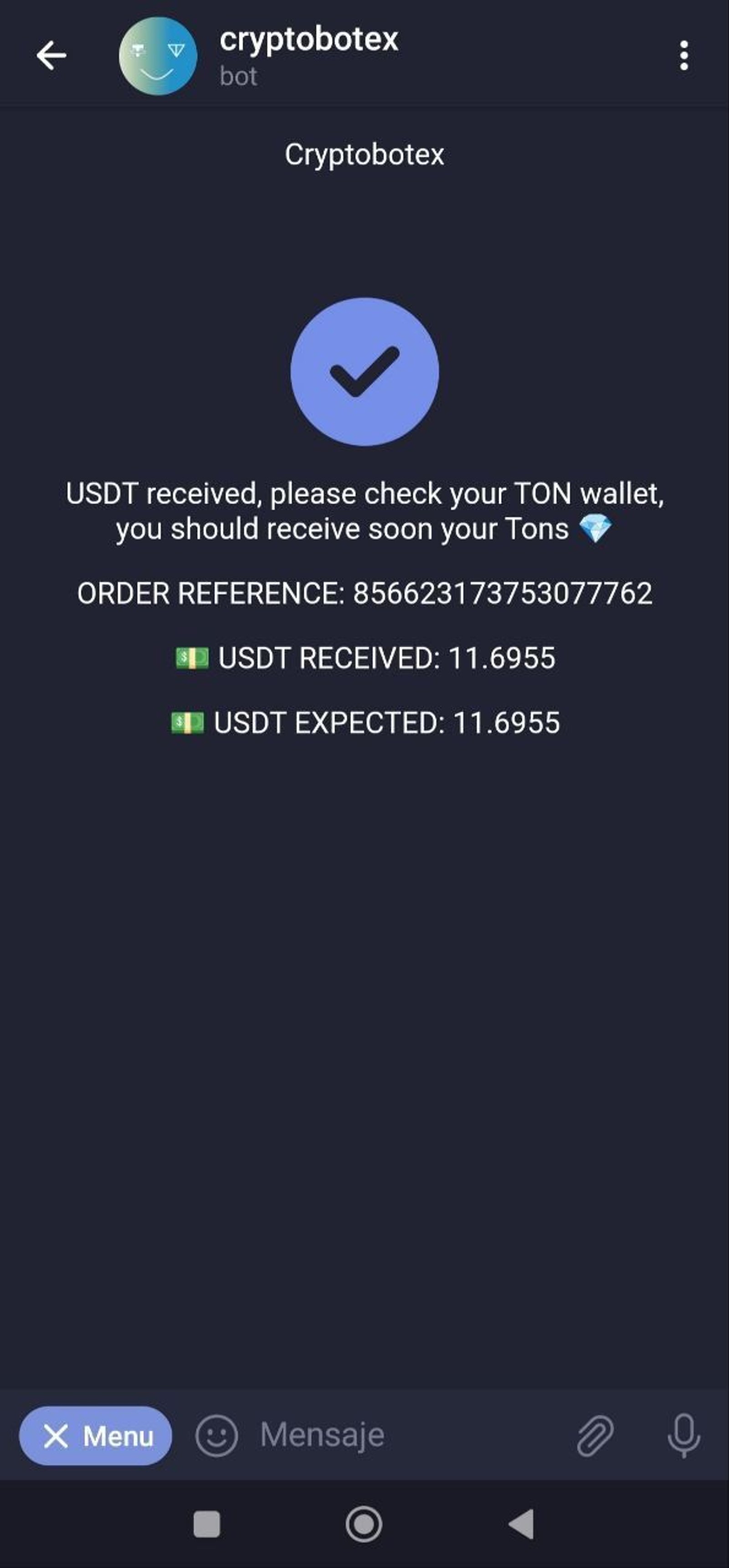 Cryptobotex в Телеграм — скриншот 4