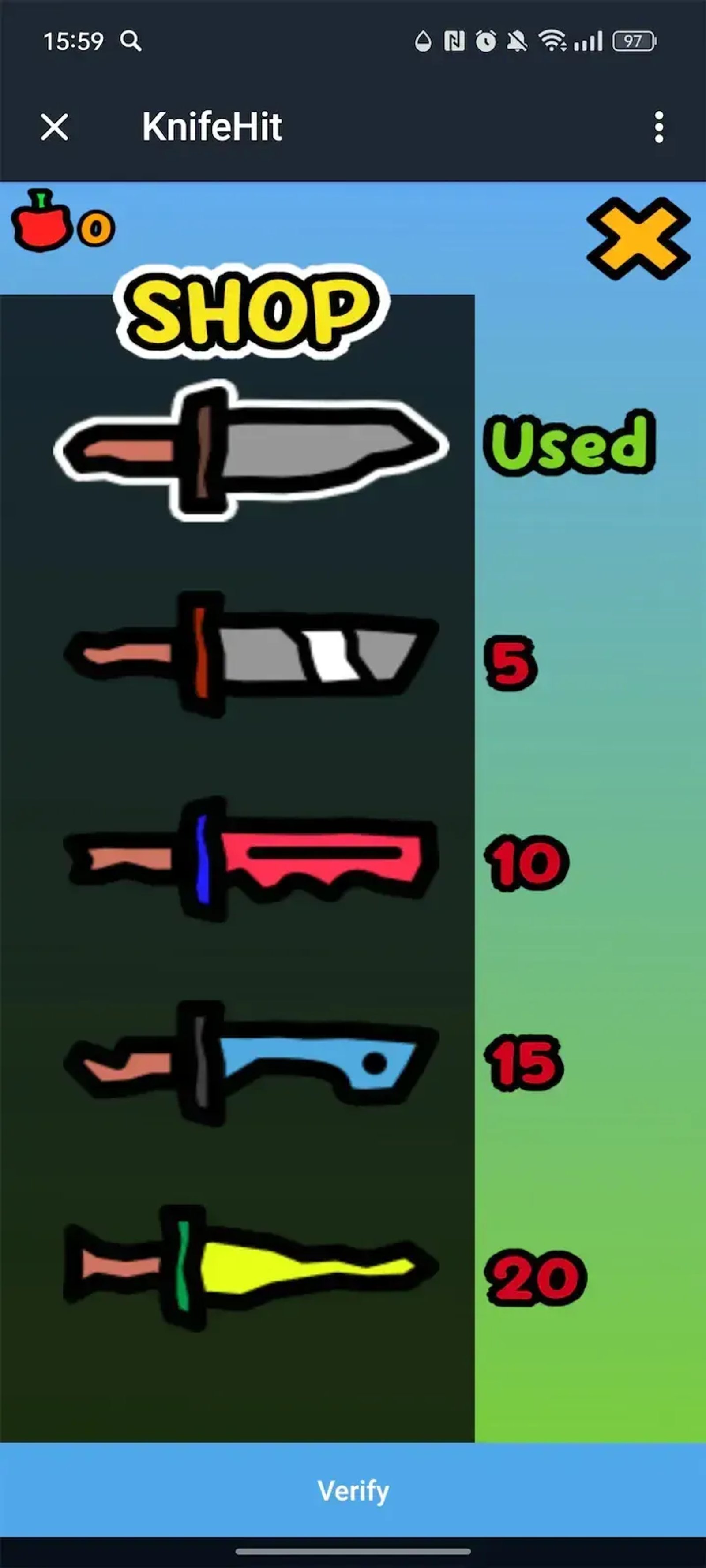 KnifeHit в Телеграм — скриншот 2