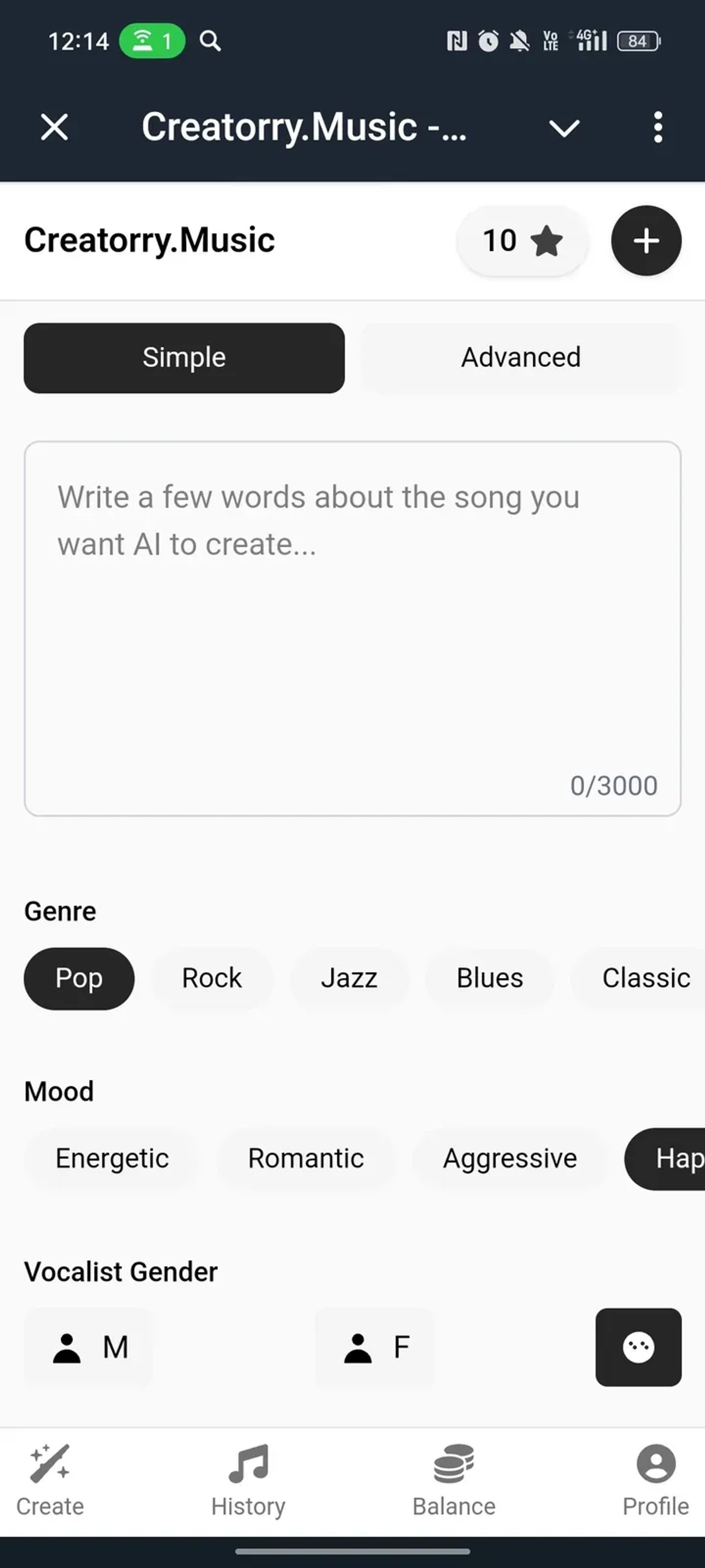 Creatorry.Music - AI генератор песен в Телеграм — скриншот 1