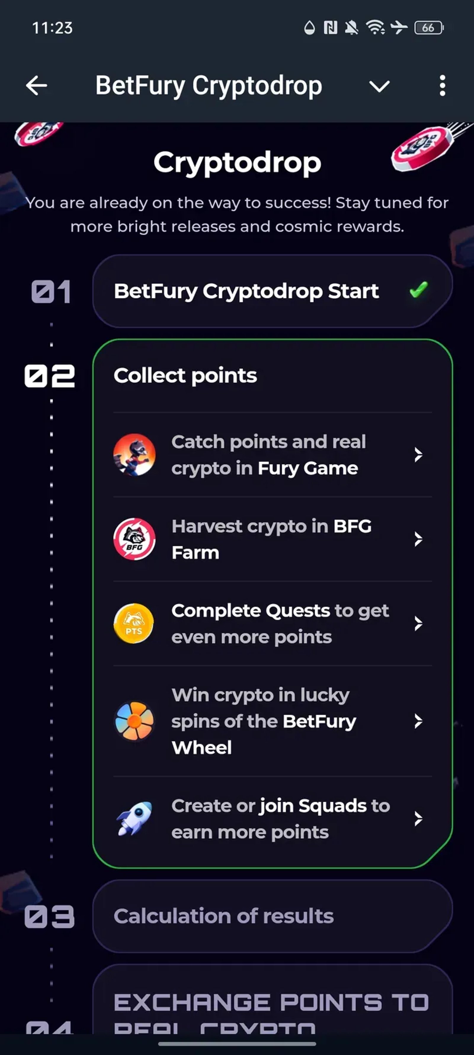 BetFury Cryptodrop в Телеграм — скриншот 2