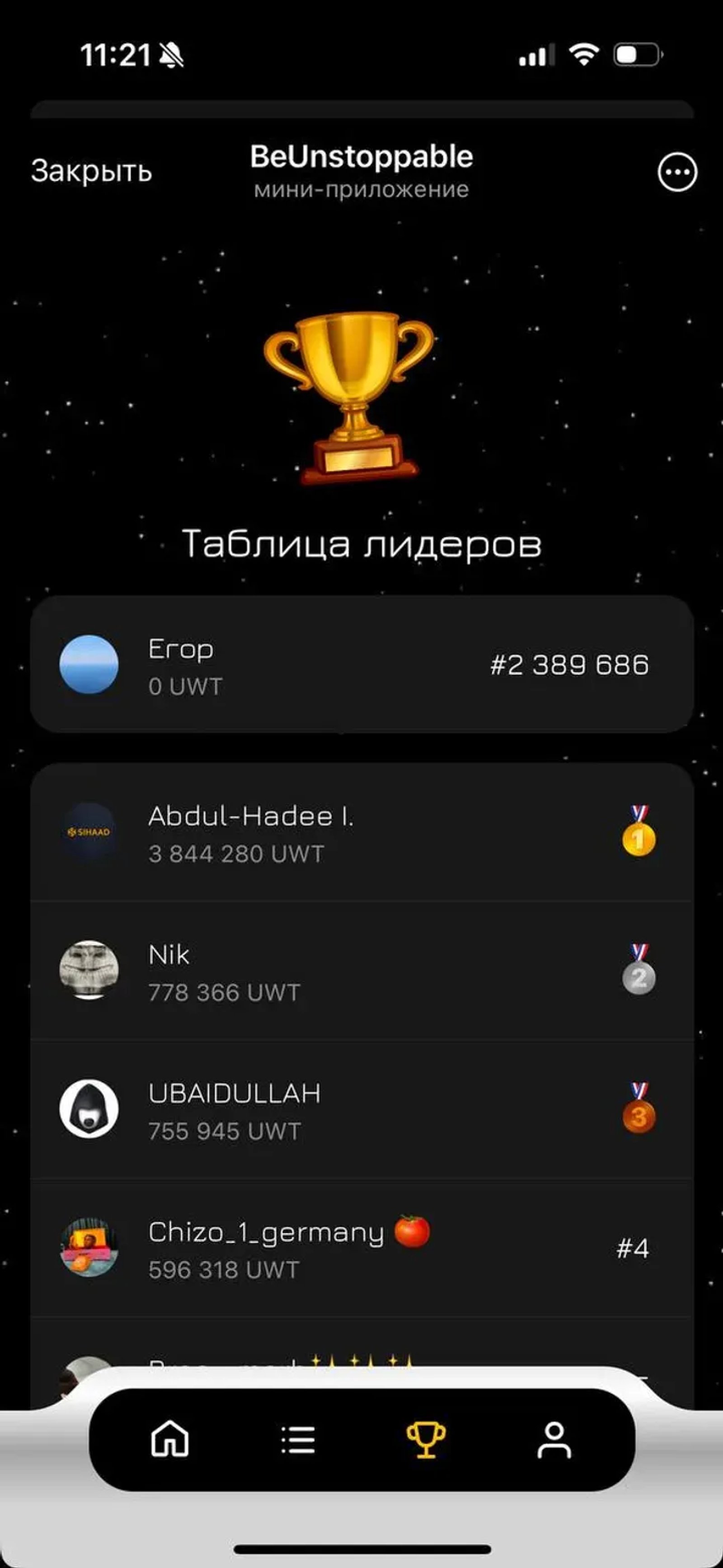 BeUnstoppable в Телеграм — скриншот 4