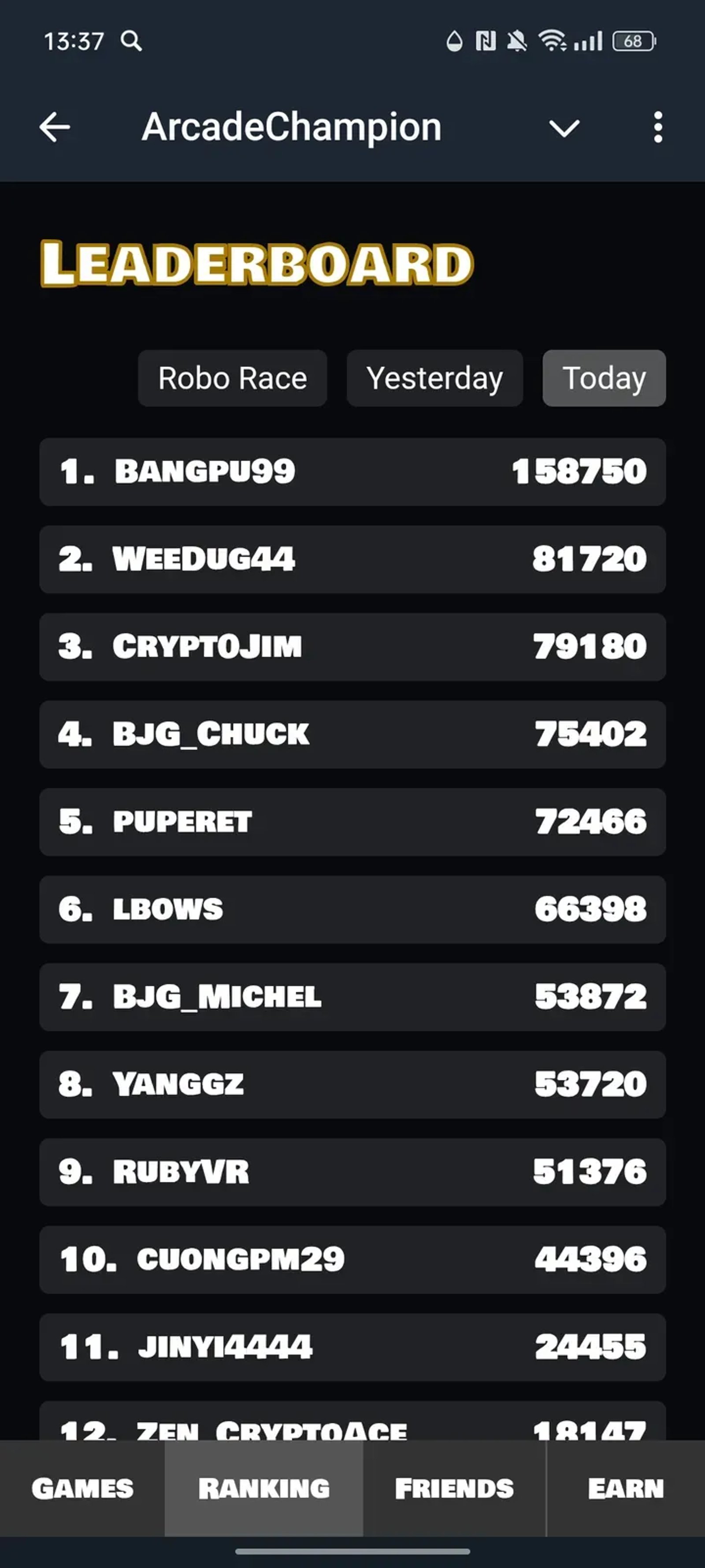 ArcadeChampion в Телеграм — скриншот 3
