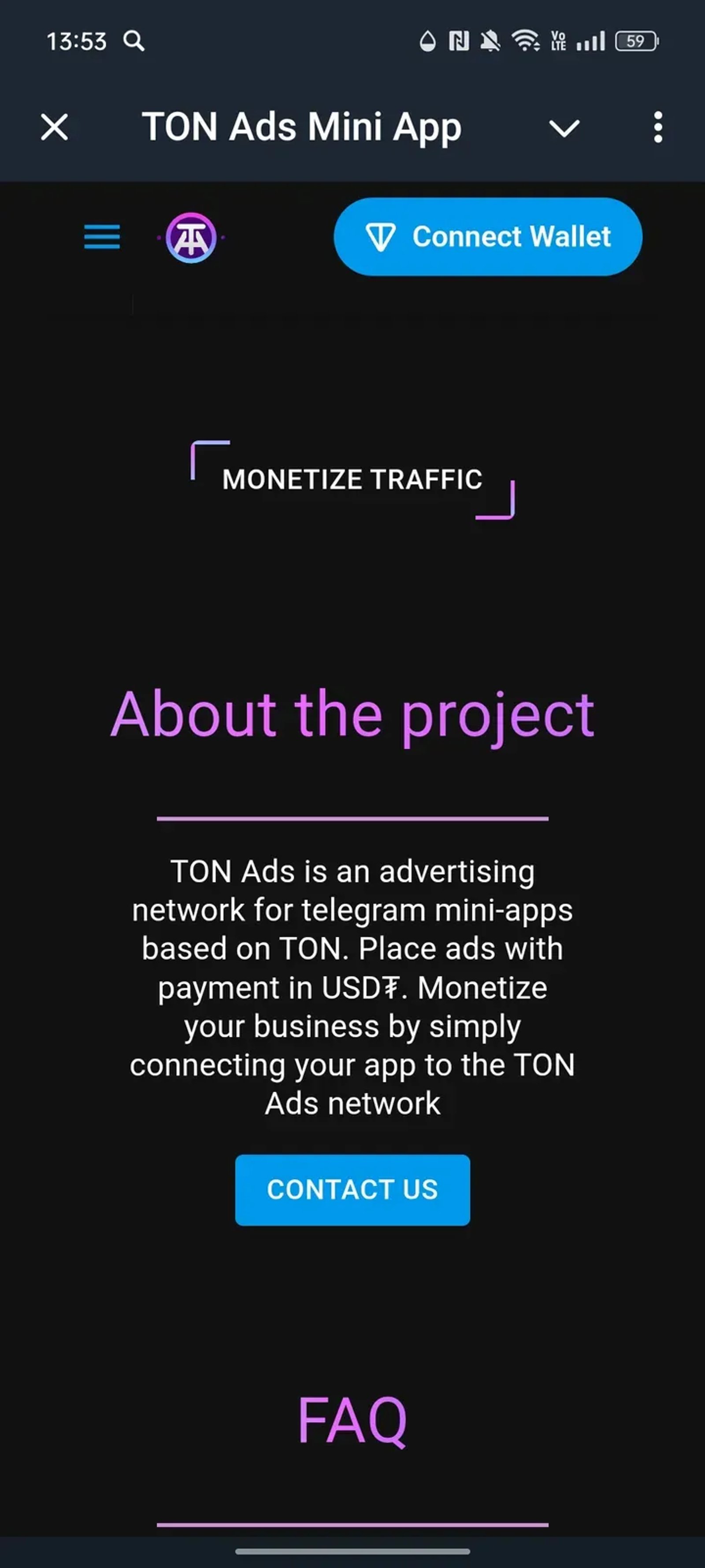 TON Ads Mini App в Телеграм — скриншот 4