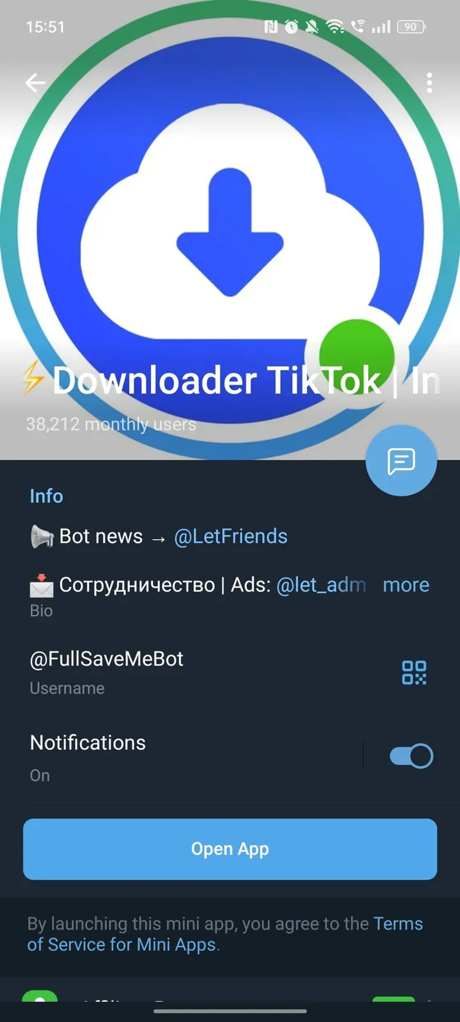 ⚡️Downloader TikTok | Instagram | YouTube в Телеграм — скриншот 4