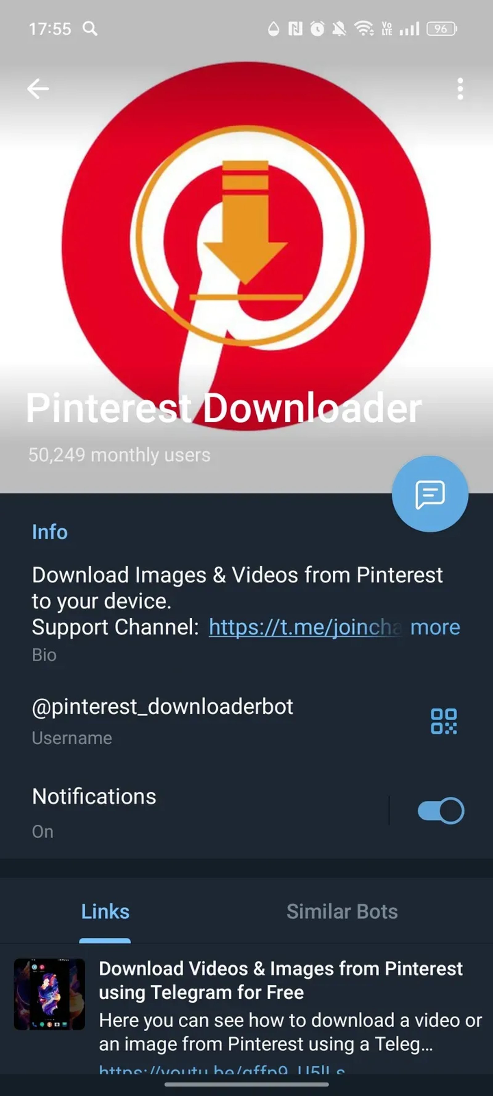 Pinterest Downloader в Телеграм — скриншот 4