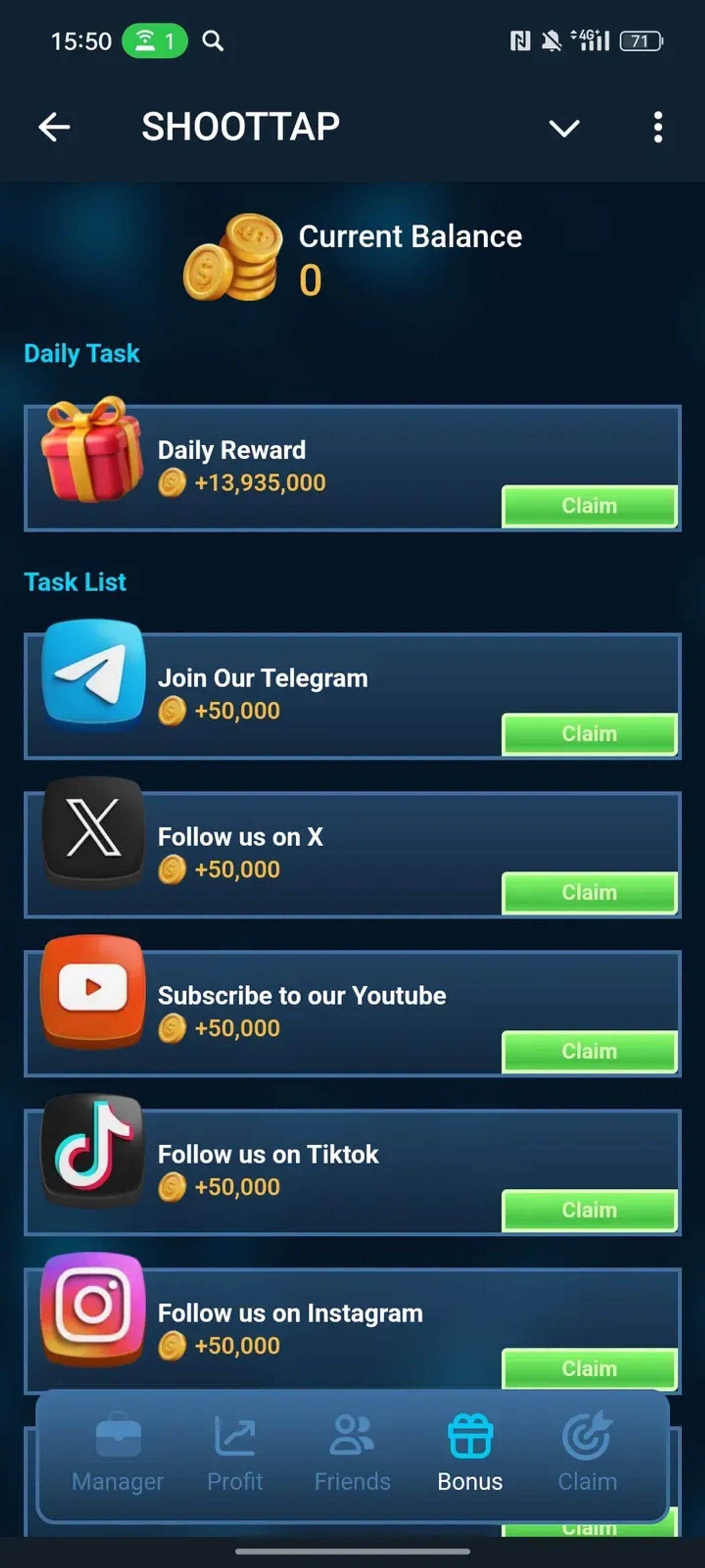 SHOOTTAP в Телеграм — скриншот 3