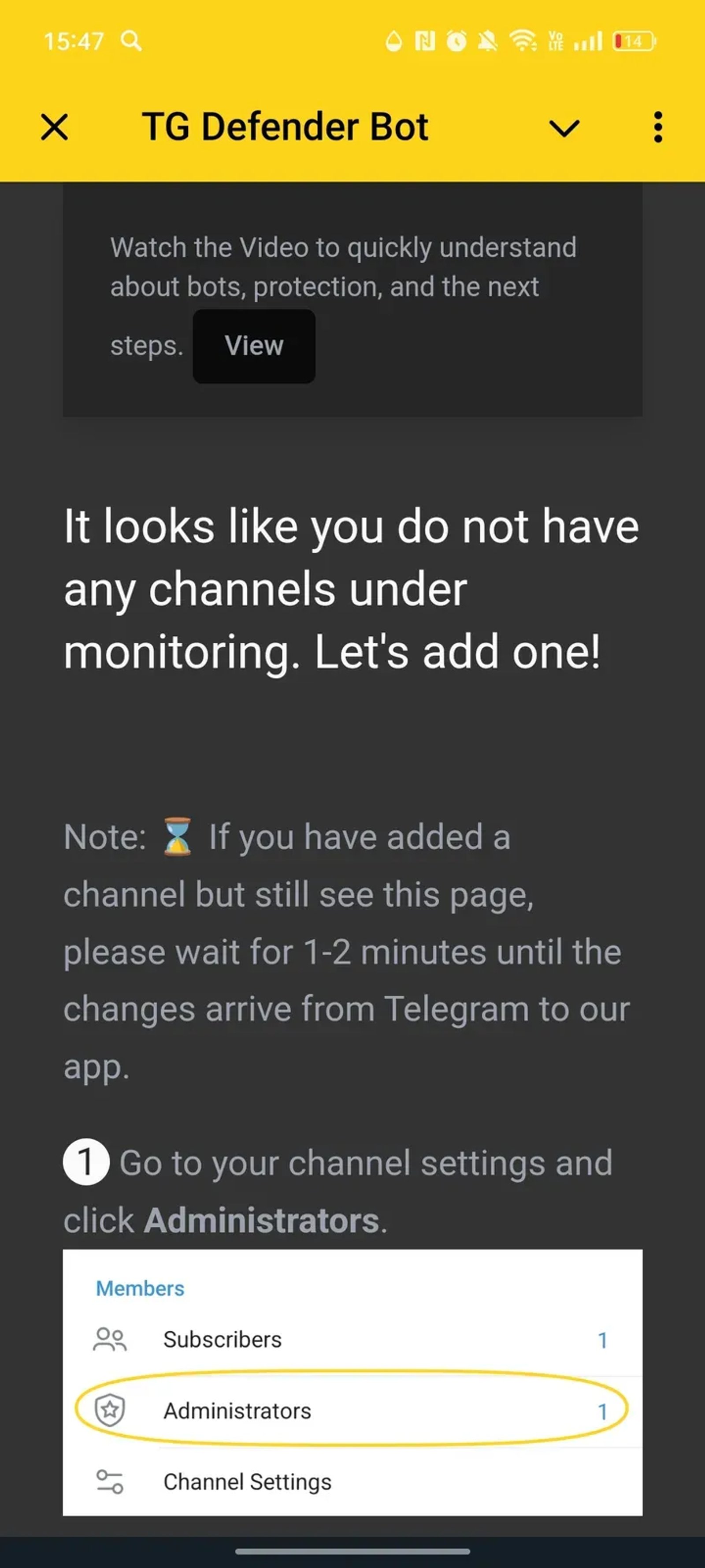 TG Defender Bot в Телеграм — скриншот 1