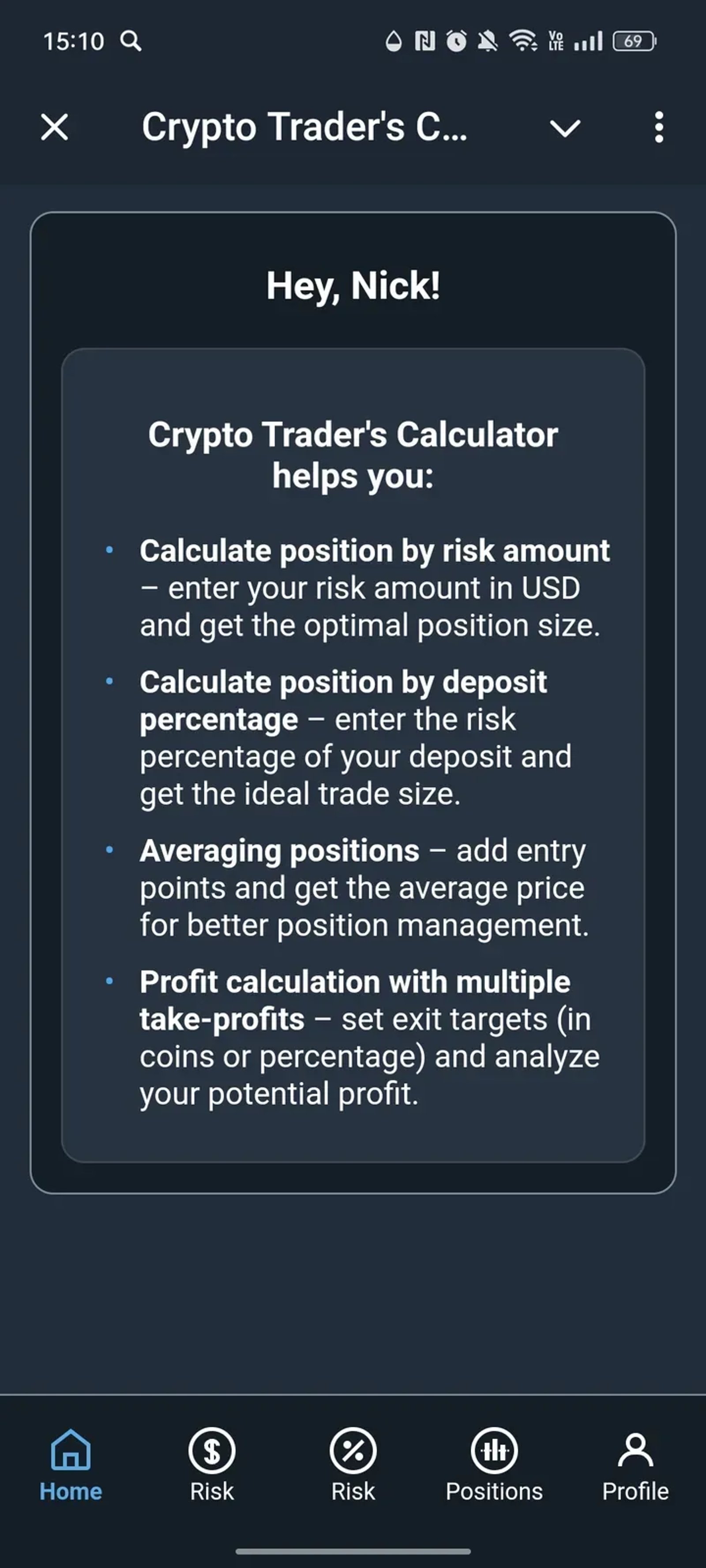 Crypto Traders Calculator Telegram Screenshot 1