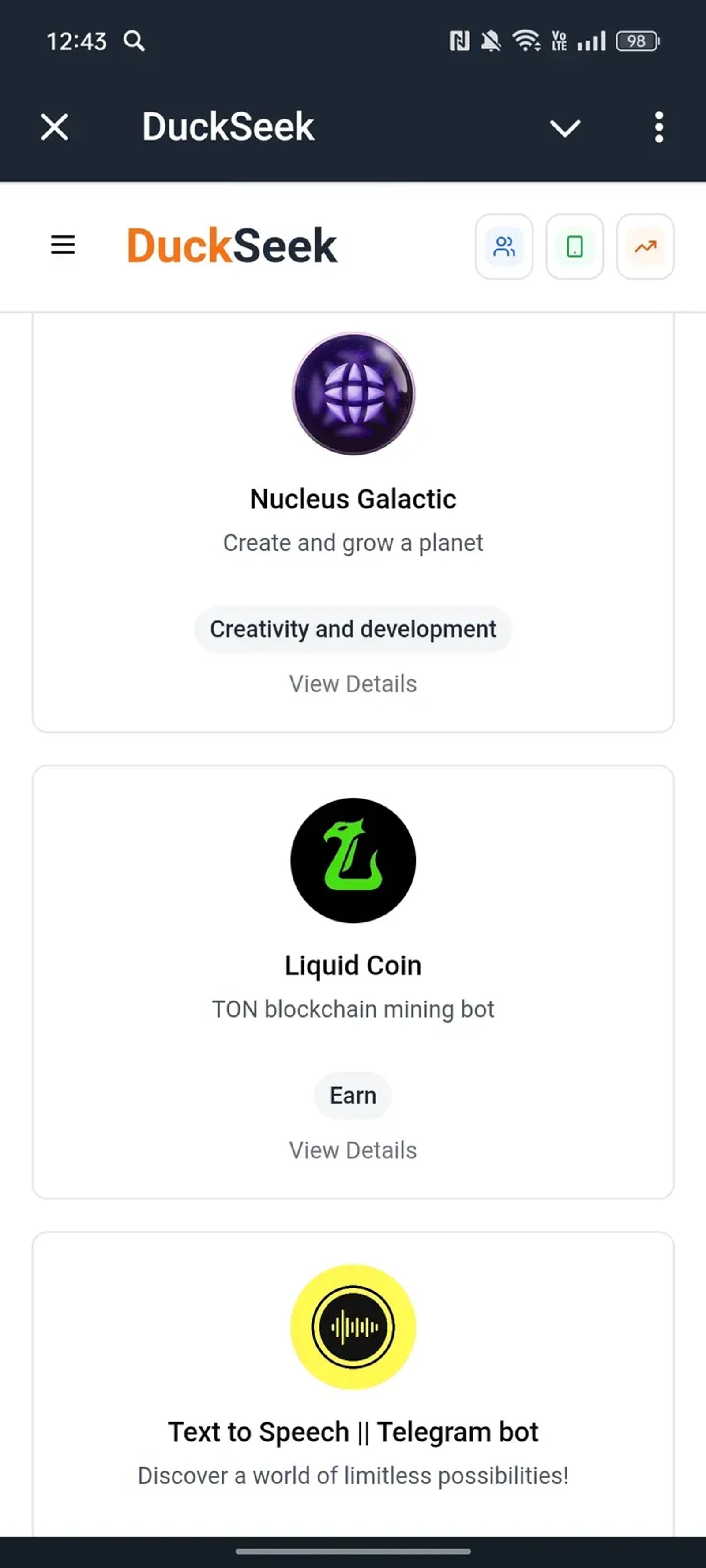 DuckSeek Telegram Screenshot 3
