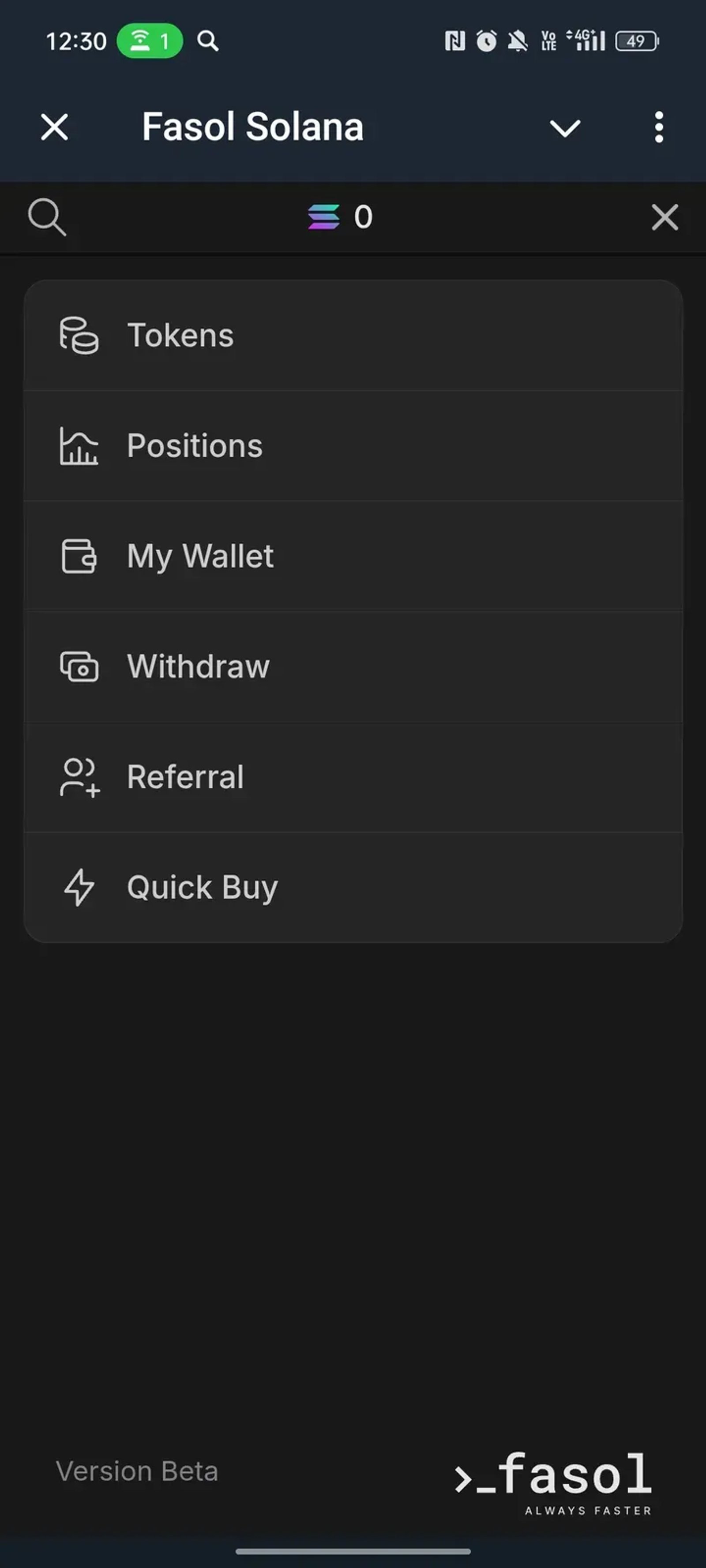Fasol Solana в Телеграм — скриншот 3