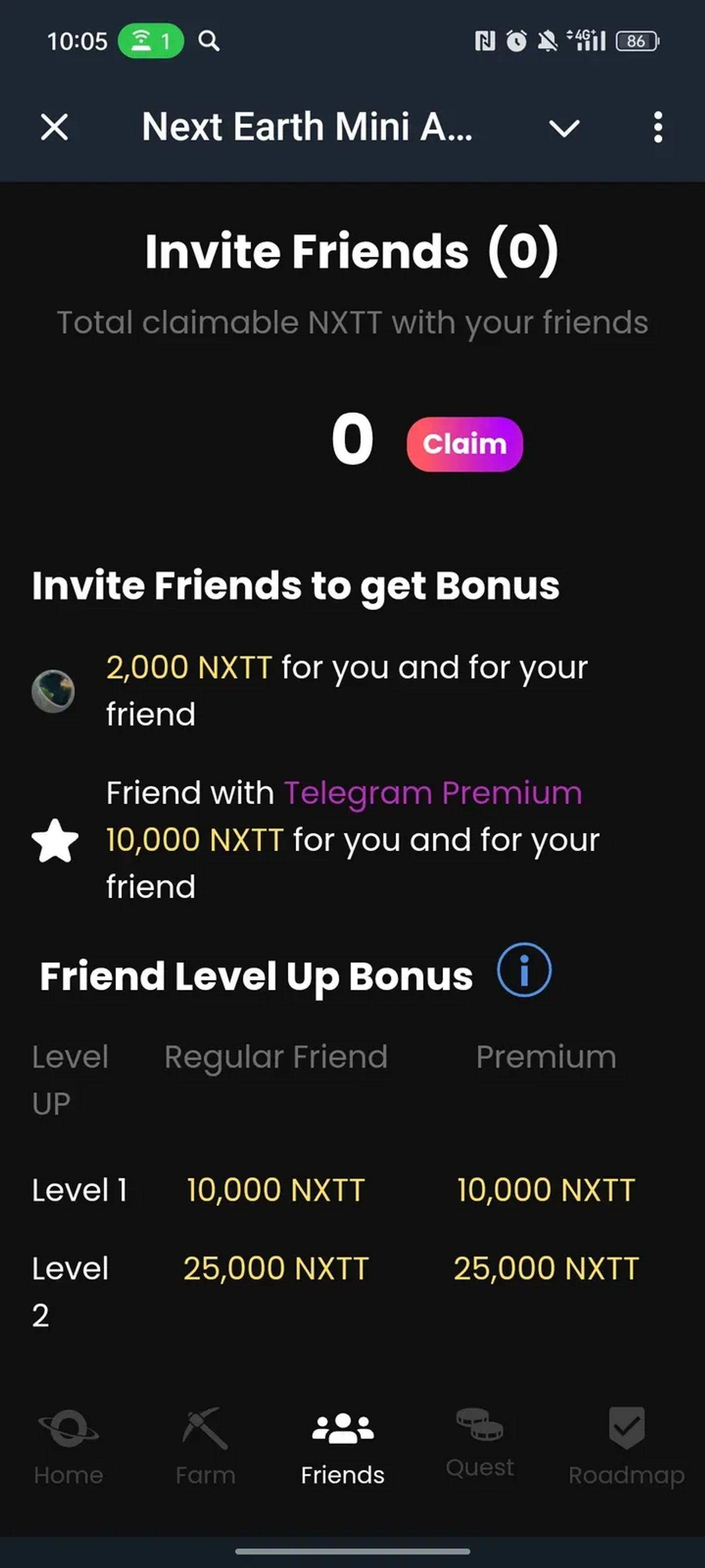 Next Earth Mini App в Телеграм — скриншот 3