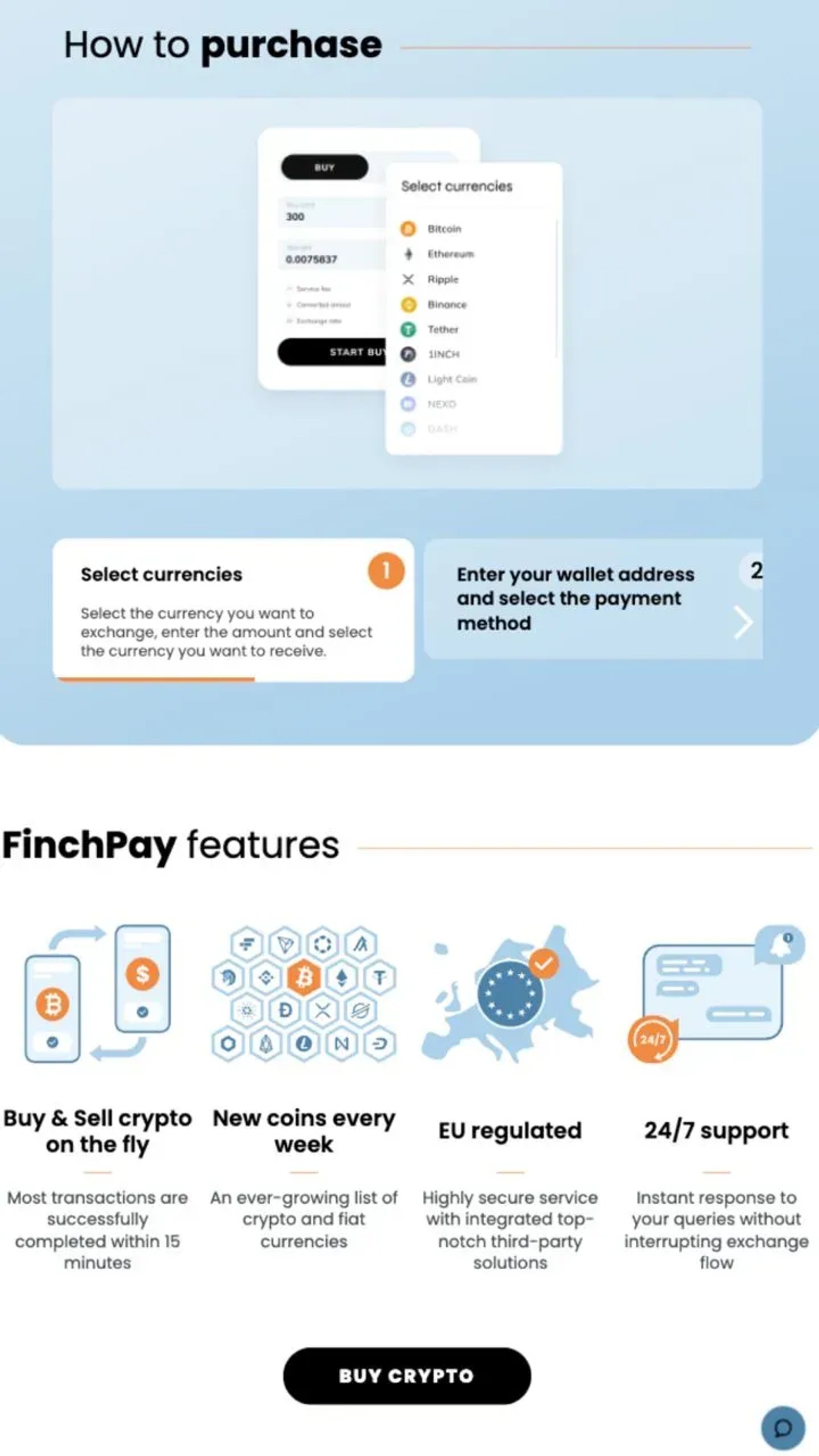 FinchPay Buy Crypto Bot в Телеграм — скриншот 3