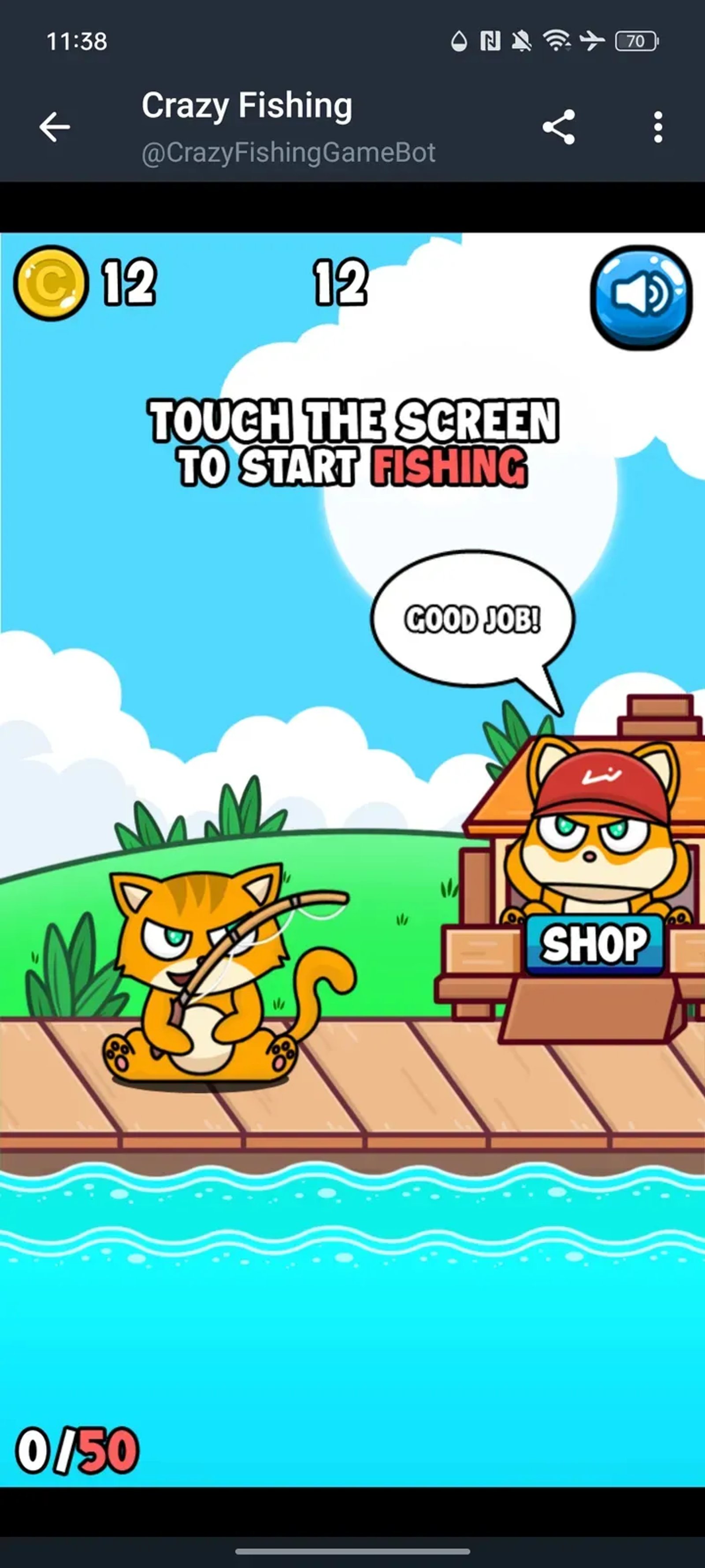 Crazy Fishing Game в Телеграм — скриншот 5