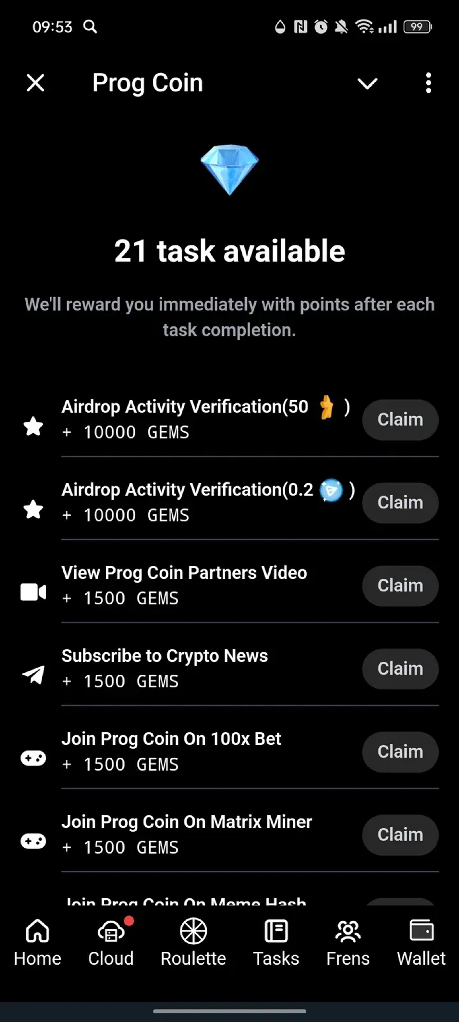 Prog Coin в Телеграм — скриншот 4