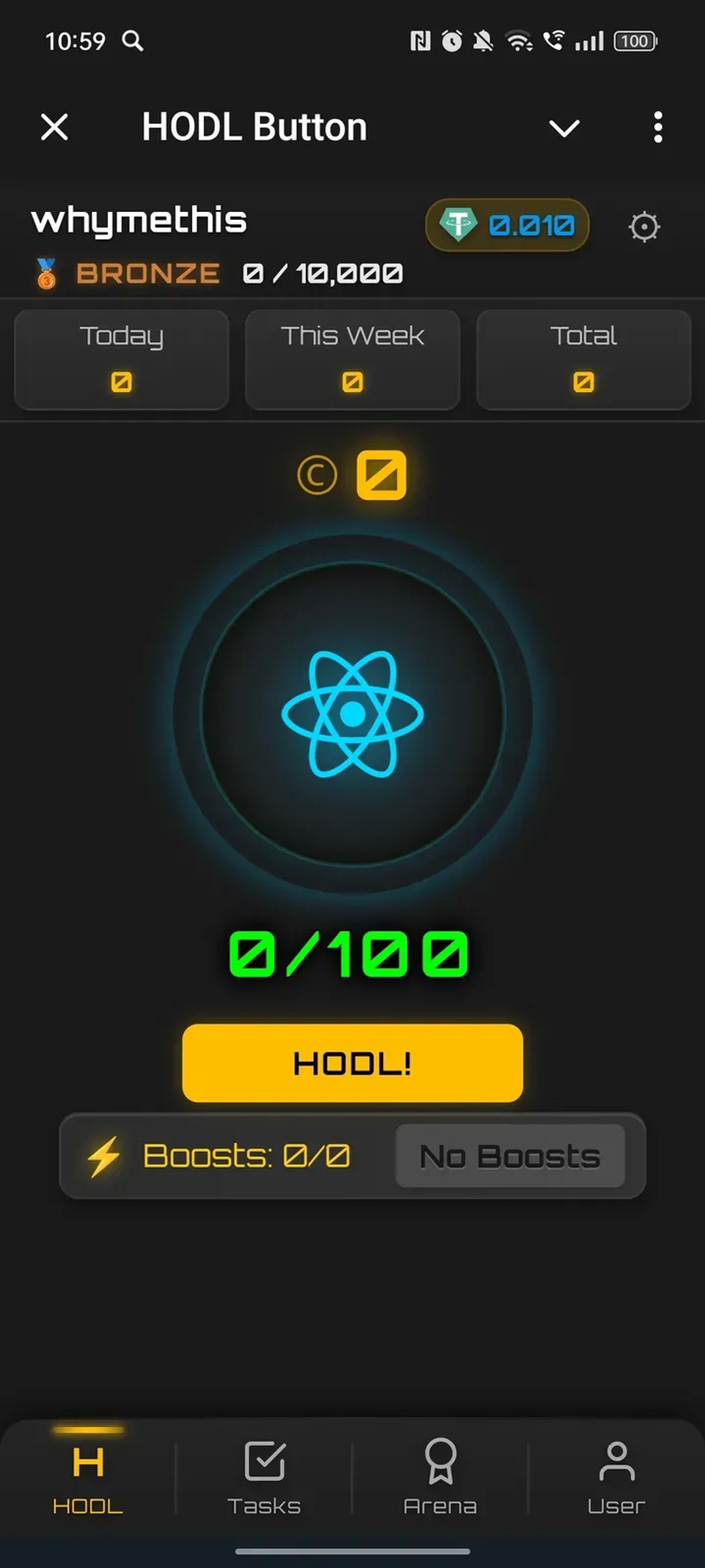 HODL Button в Телеграм — скриншот 1