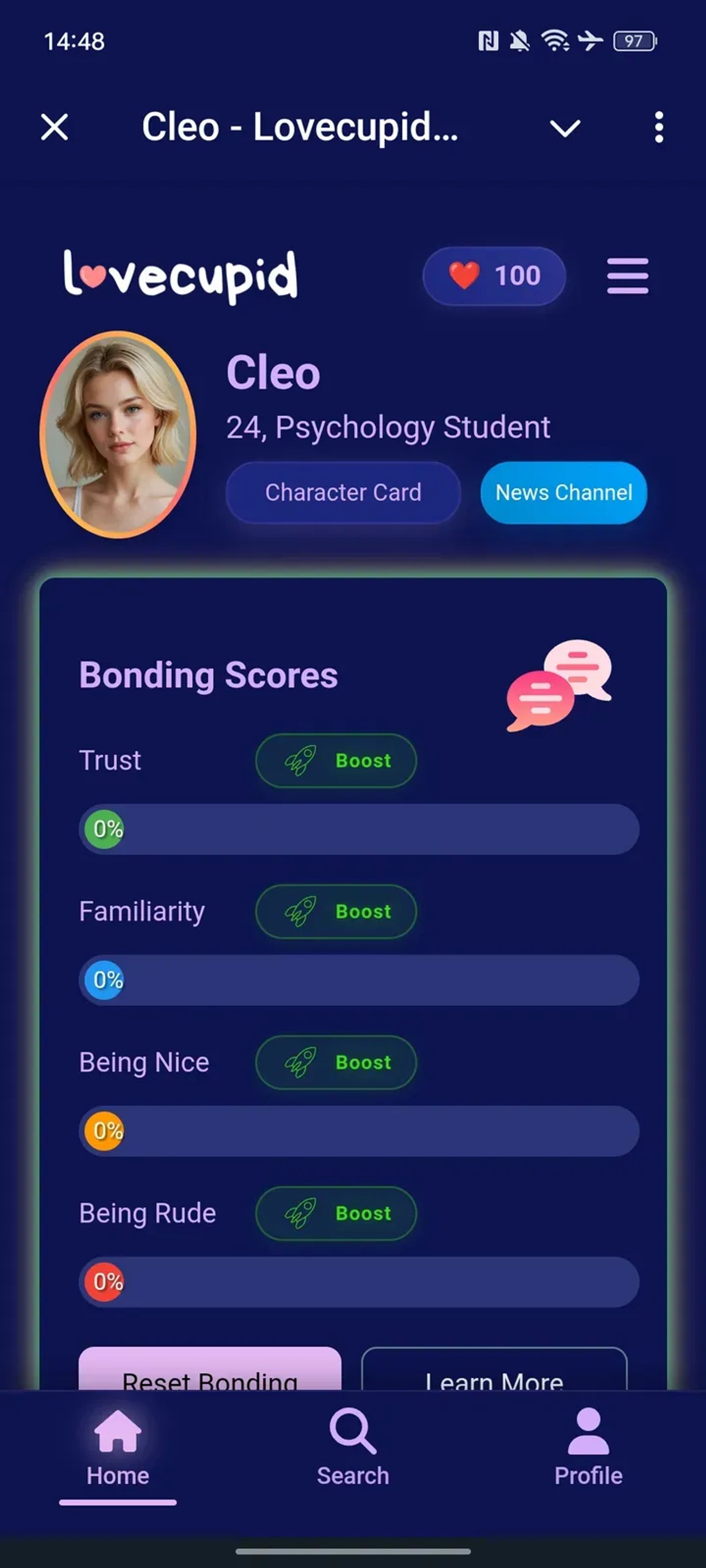 Cleo - Lovecupid AI Dating в Telegram — скриншот 1