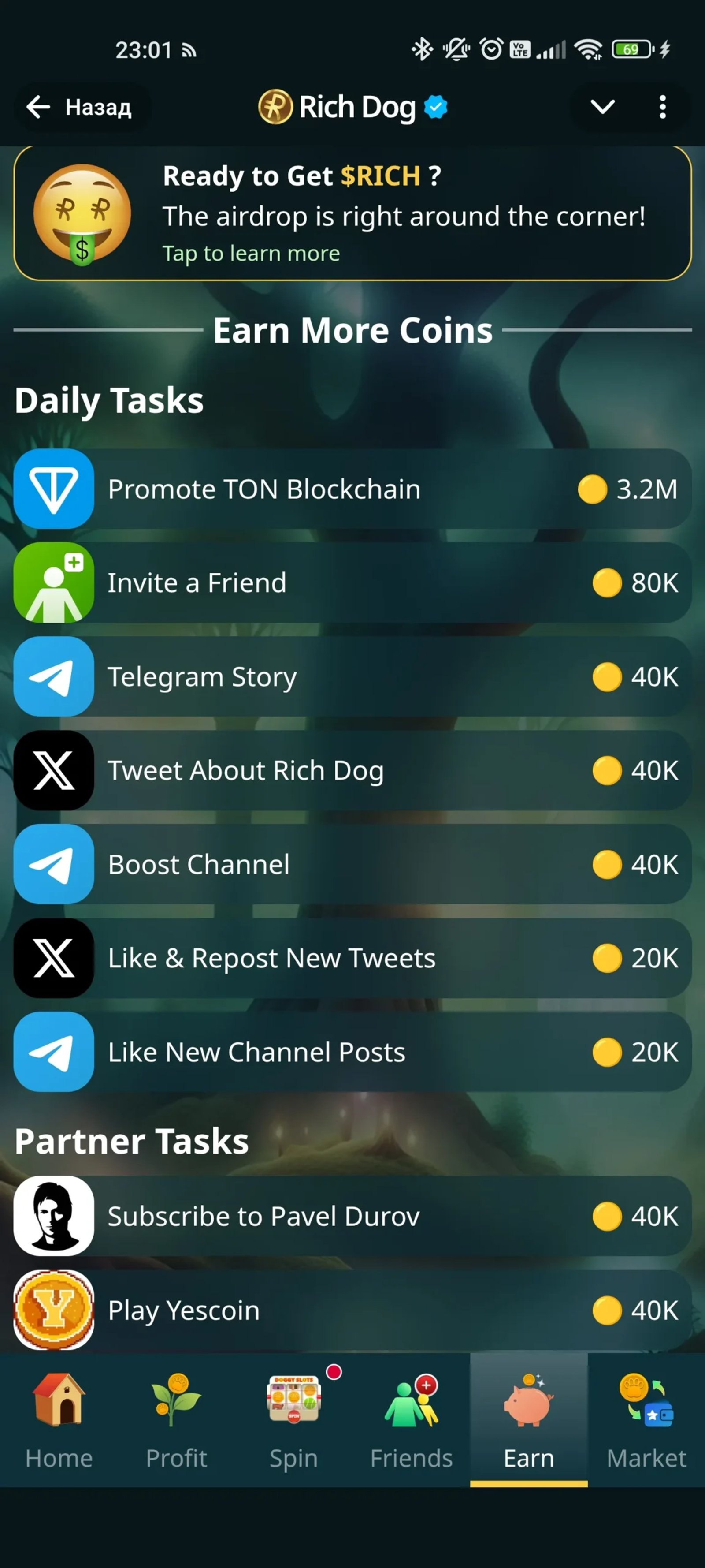 Rich Dog Задачи