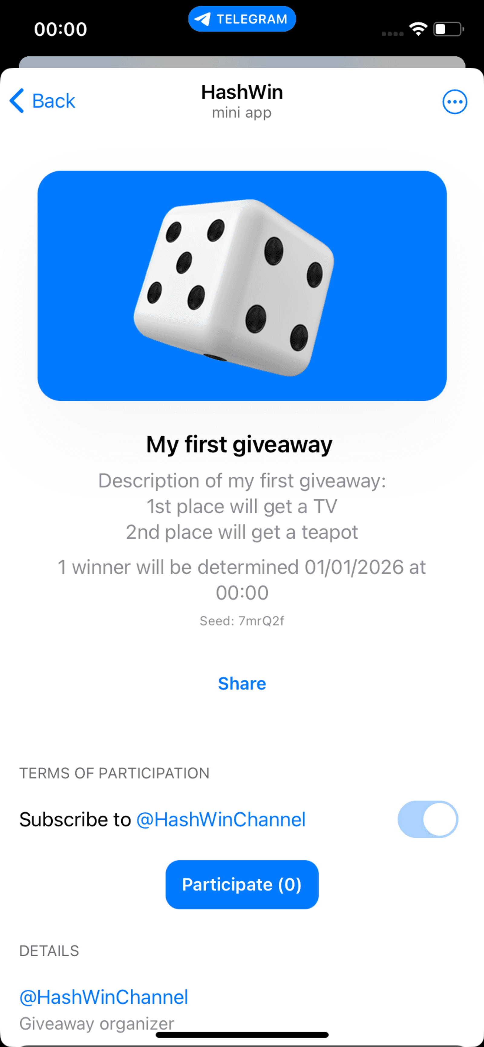HashWin в Телеграм — скриншот 2