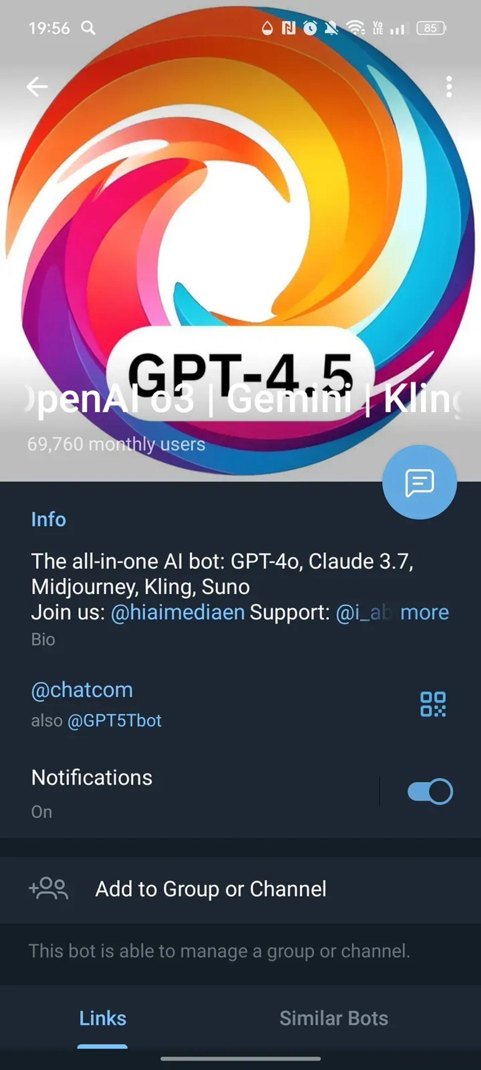 OpenAI o3 | Gemini | Kling | Suno в Телеграм — скриншот 4