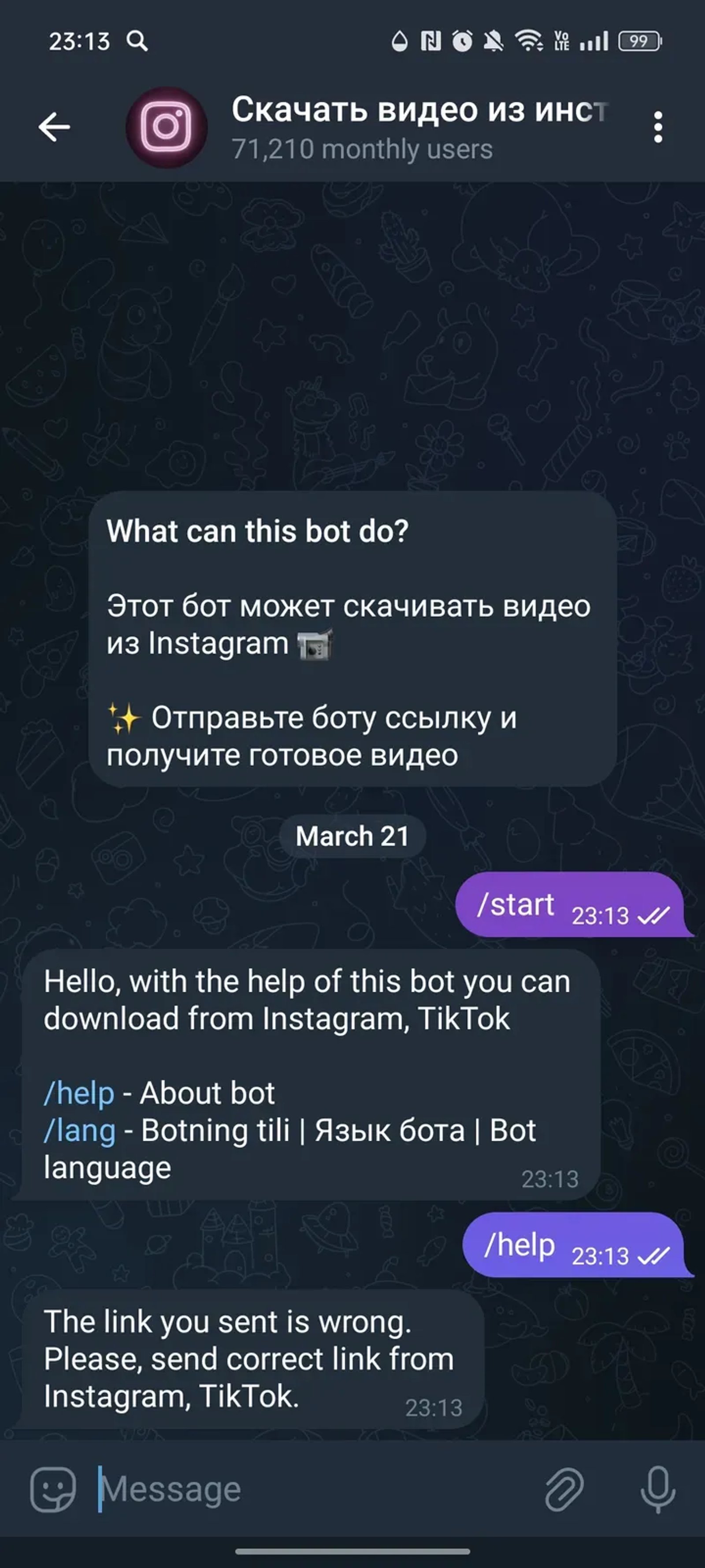 instsavbot Telegram Screenshot 3