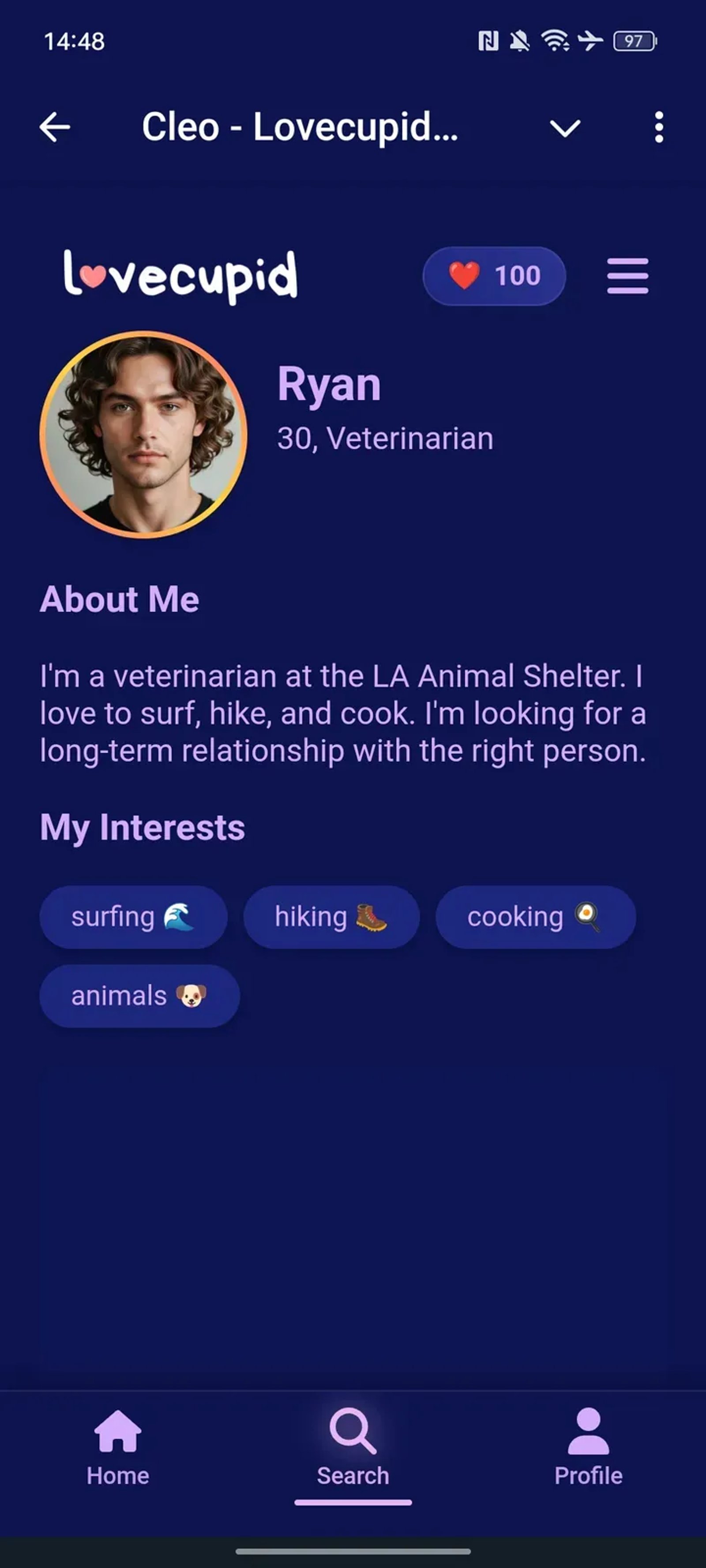 Cleo - Lovecupid AI Dating в Telegram — скриншот 3