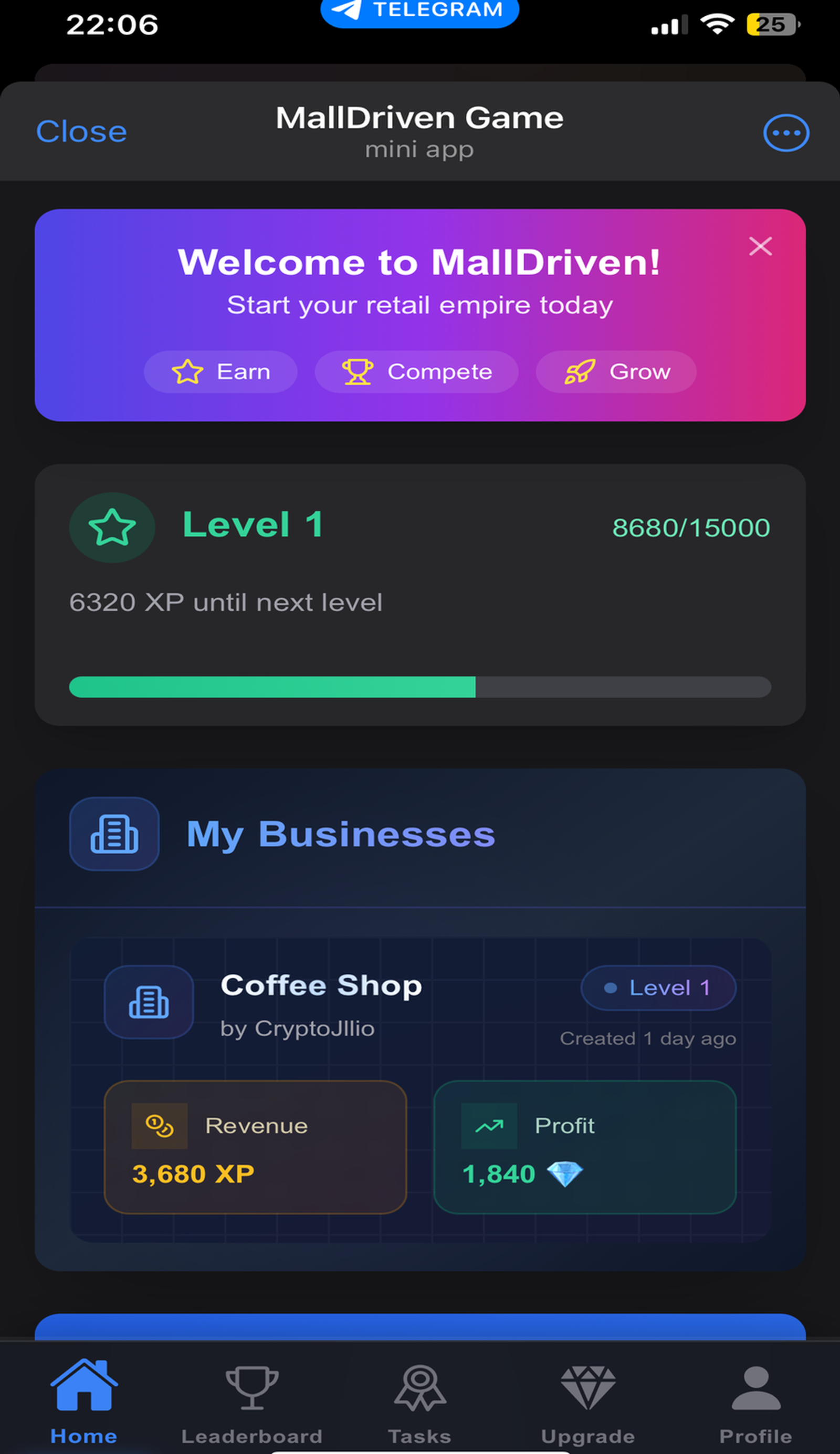 MallDriven Game в Телеграм — скриншот 2