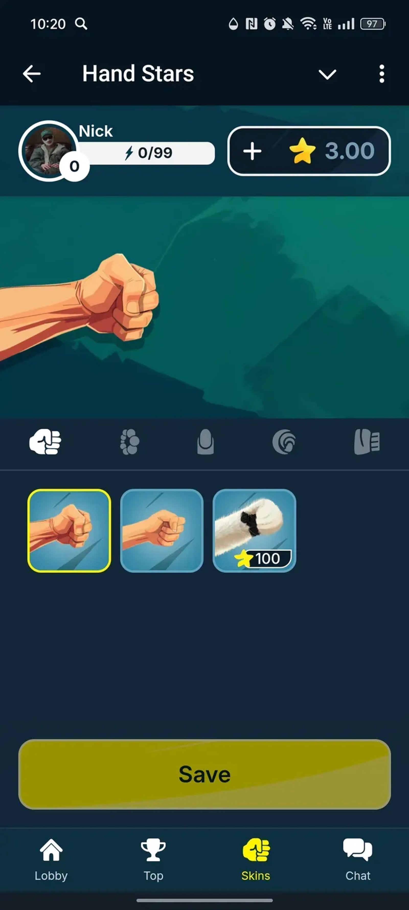 Hand Stars в Телеграм — скриншот 4