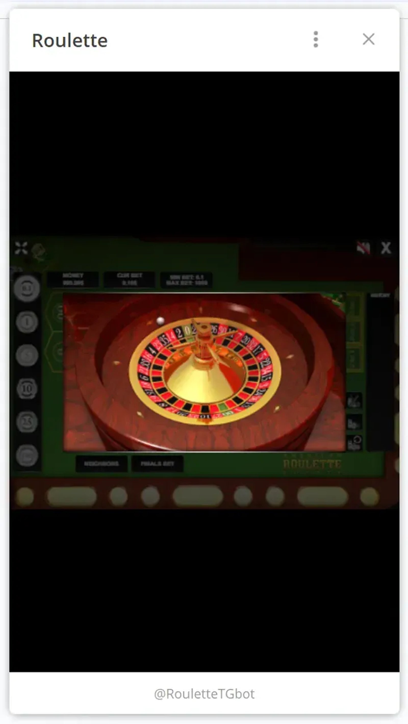 Roulette в Телеграм — скриншот 1