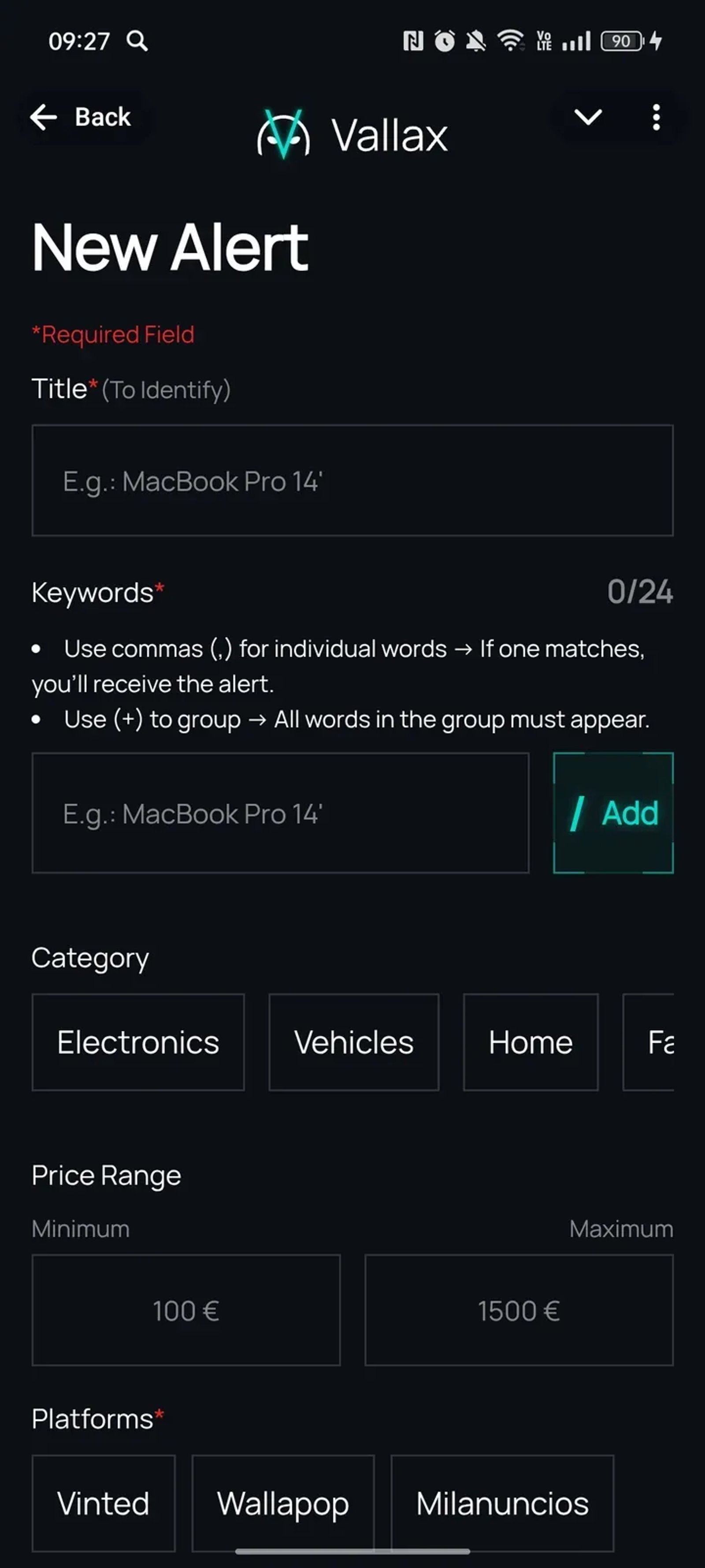 Vallax Telegram Screenshot 2