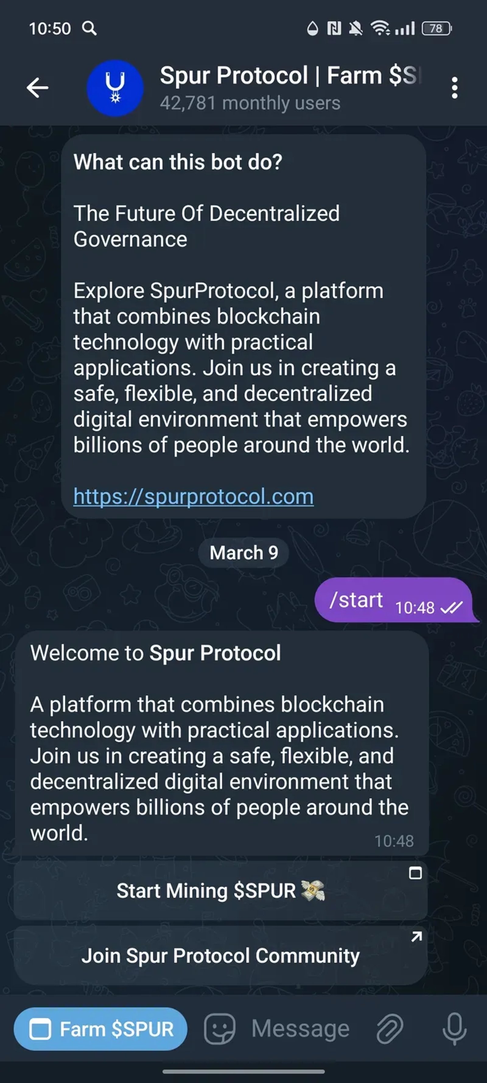 Spur Protocol | Farm $SPUR в Телеграм — скриншот 4