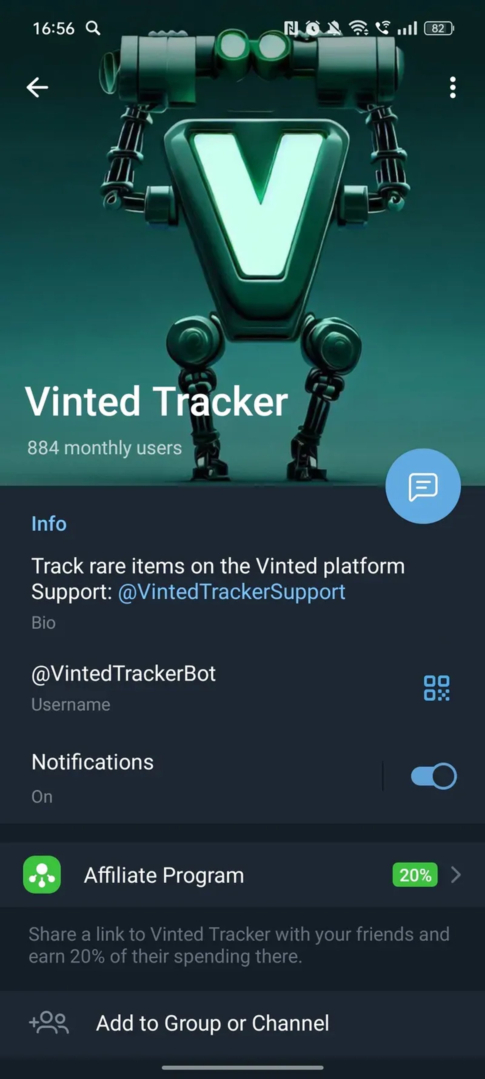 Vinted Tracker в Телеграм — скриншот 4