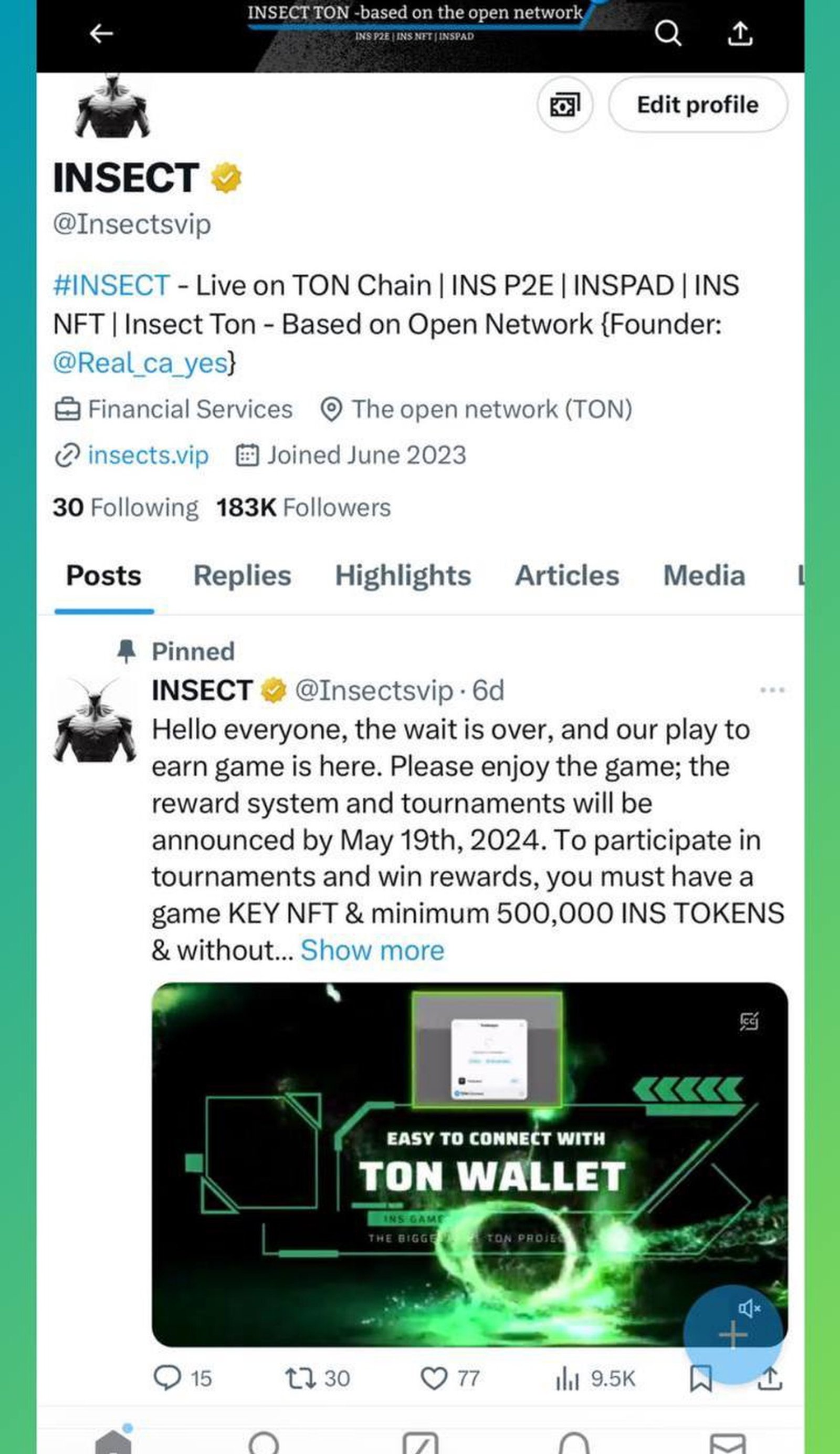 INSECT ON TON в Телеграм — скриншот 3