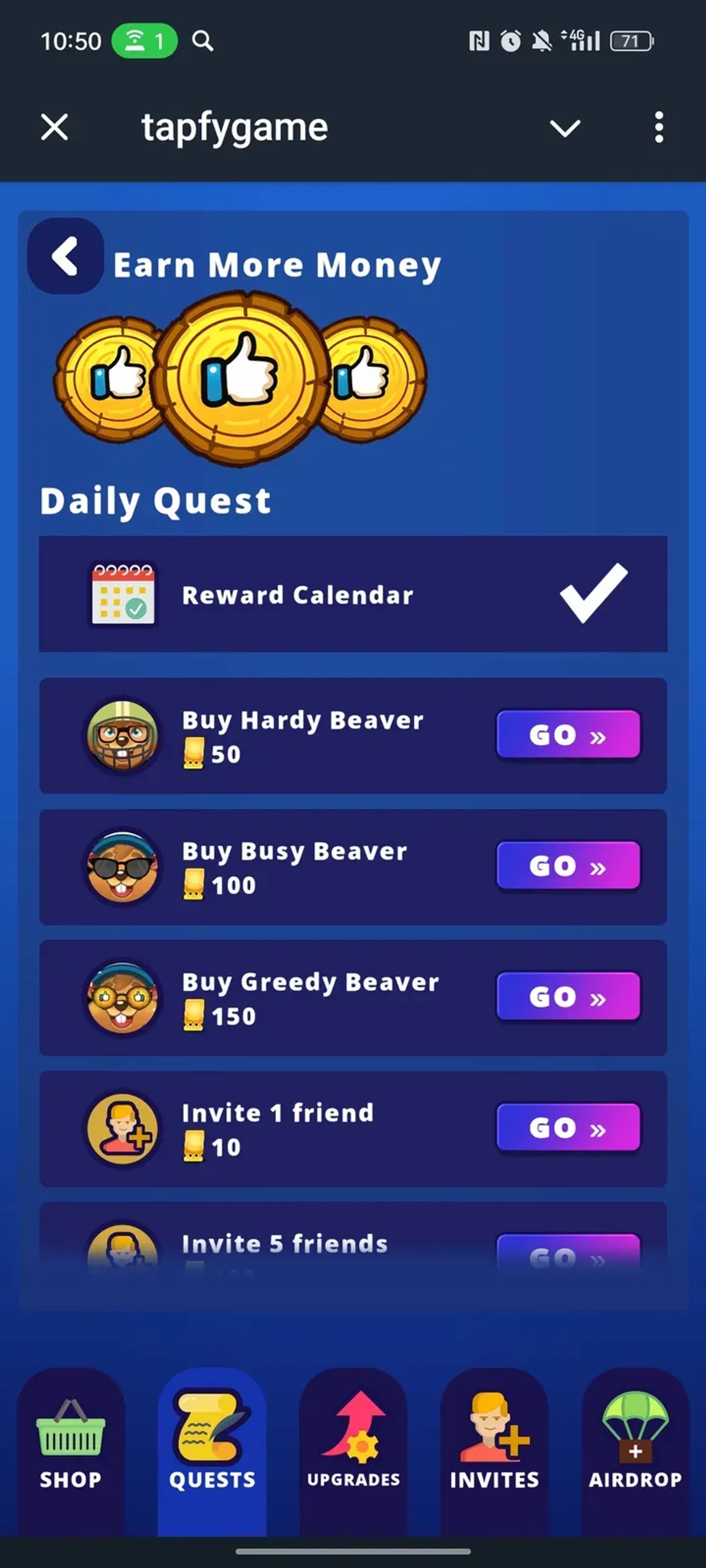 tapfygame в Телеграм — скриншот 2