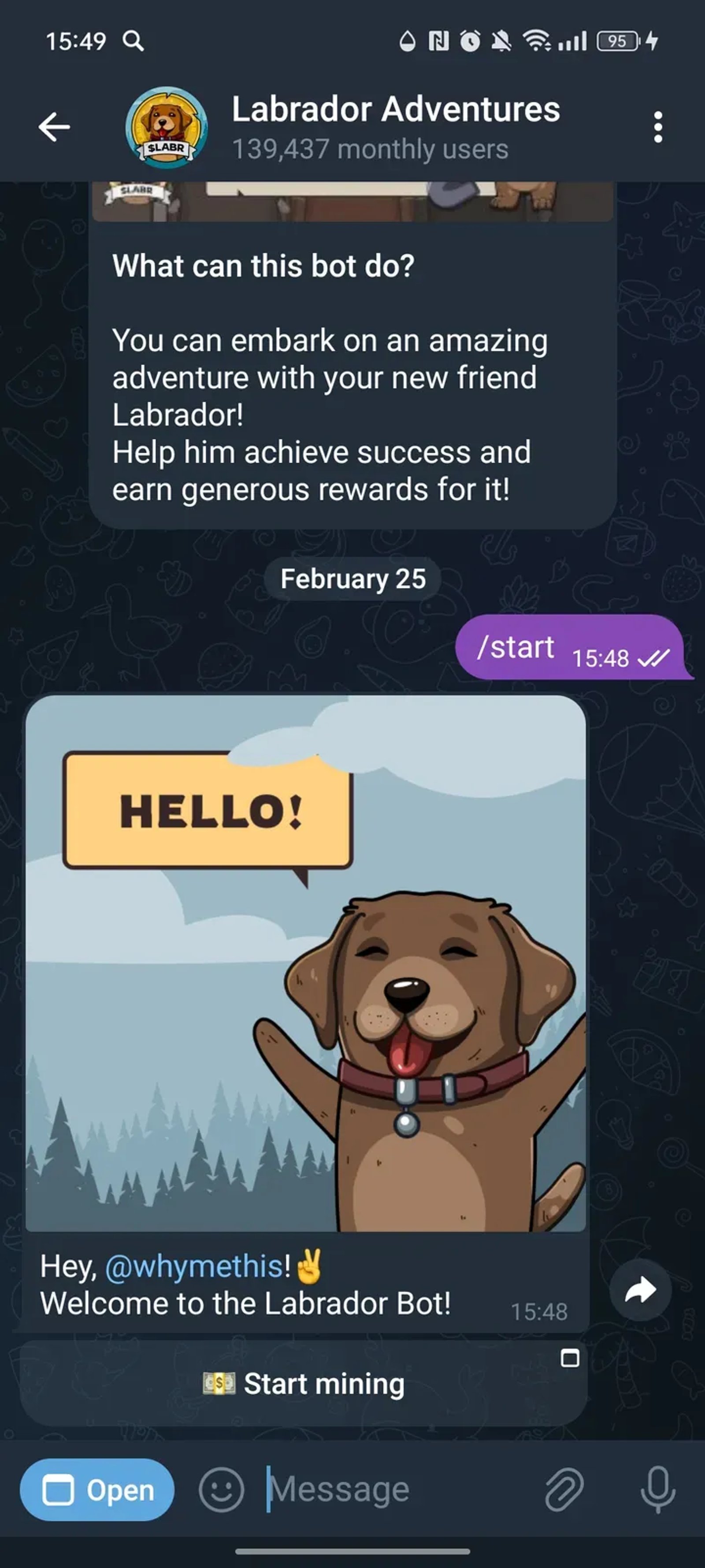 Labrador Adventures в Телеграм — скриншот 1