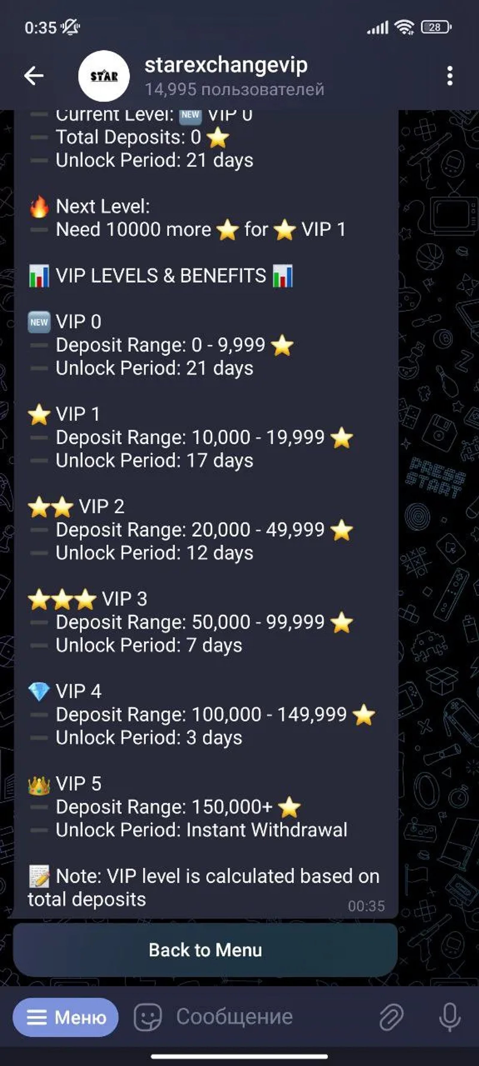 starexchangevip Тарифы