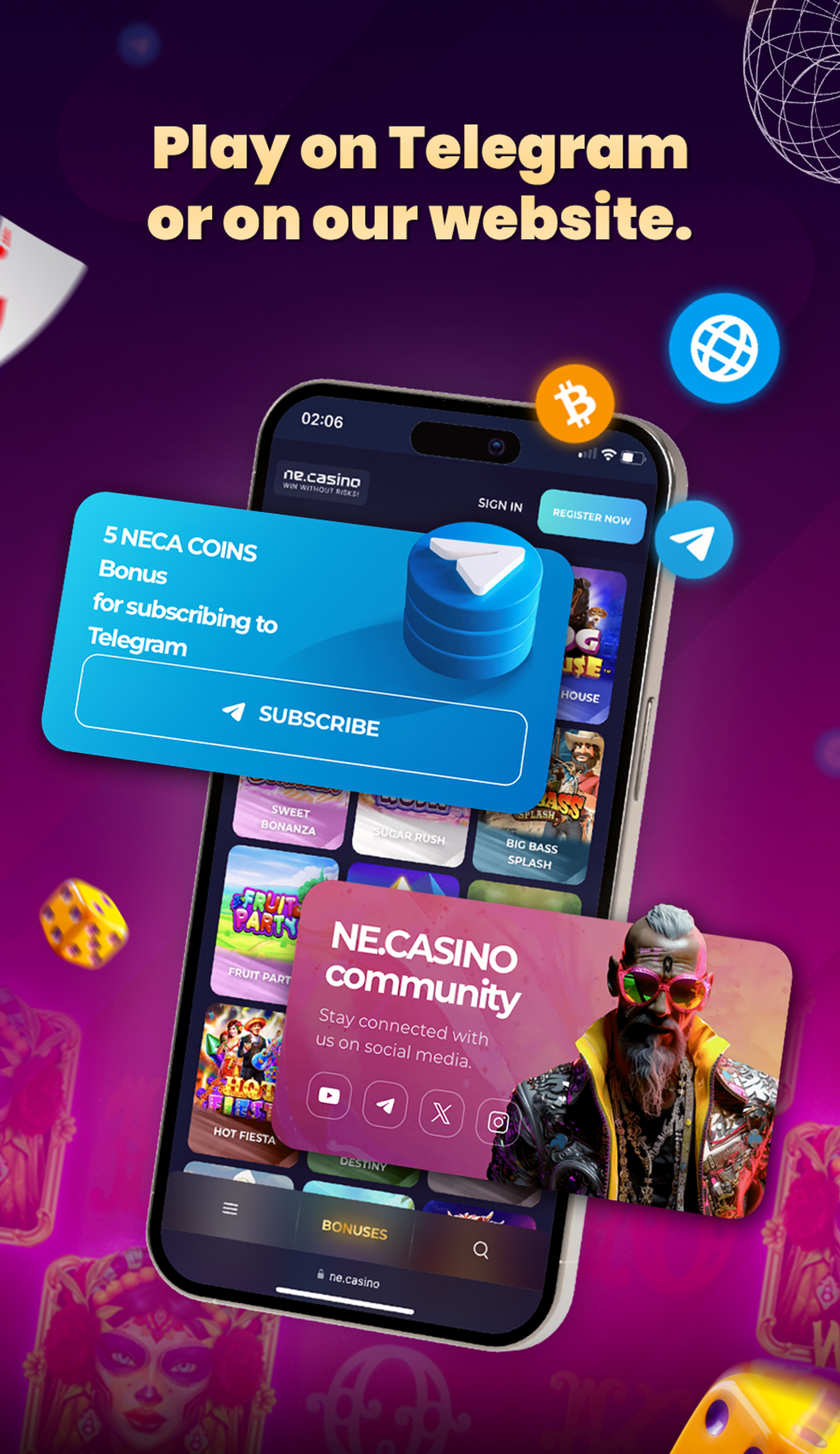 NE.CASINO в Телеграм — скриншот 5