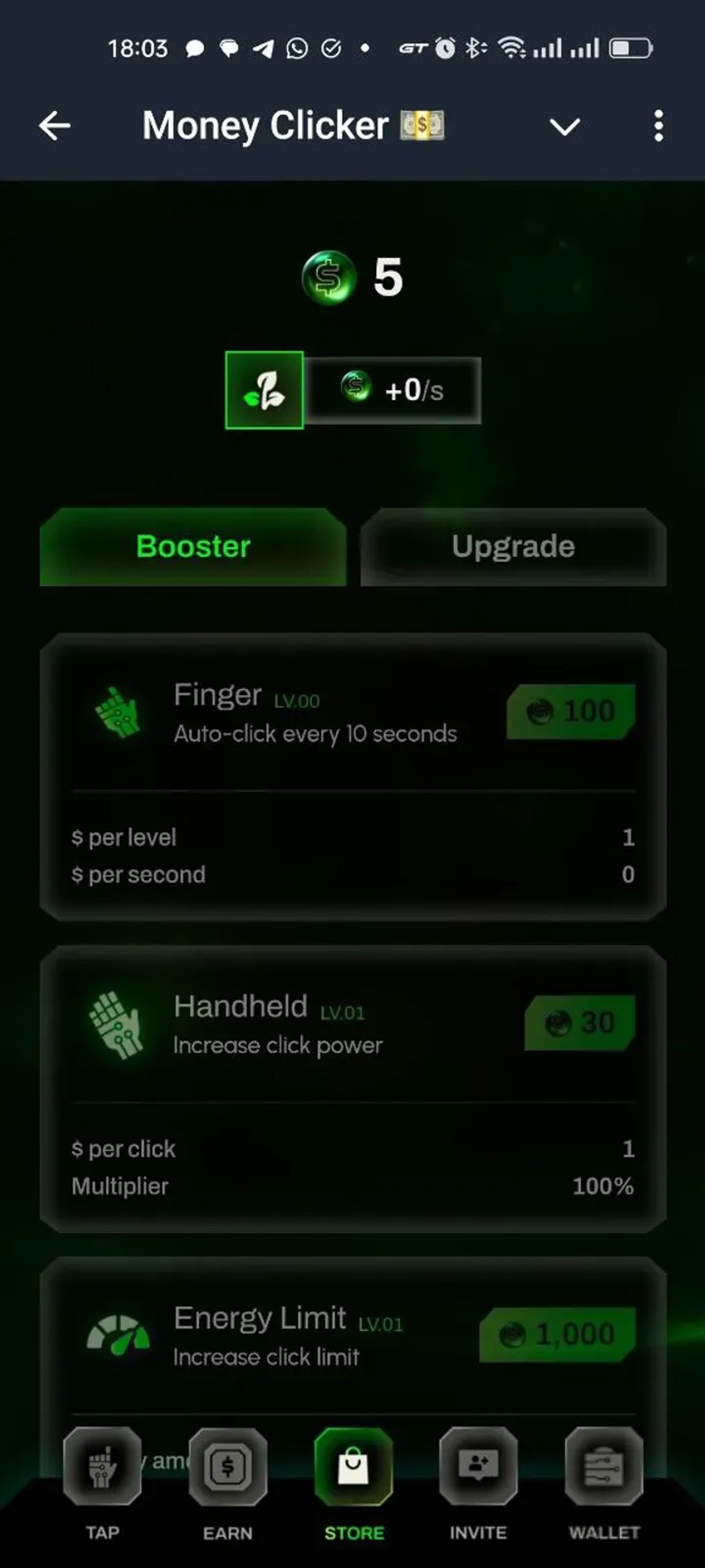 Money Clicker 💵 в Телеграм — скриншот 2