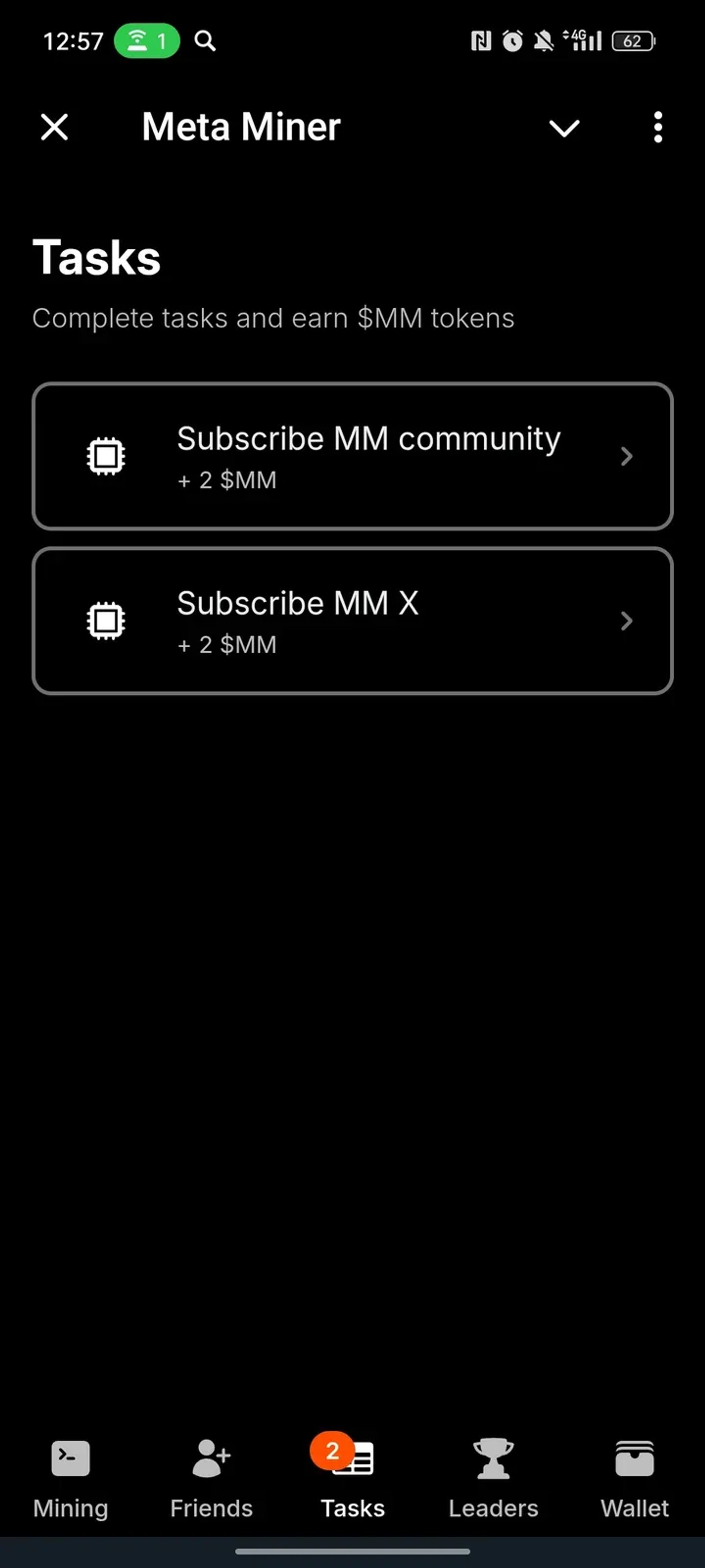 Meta Miner в Телеграм — скриншот 3
