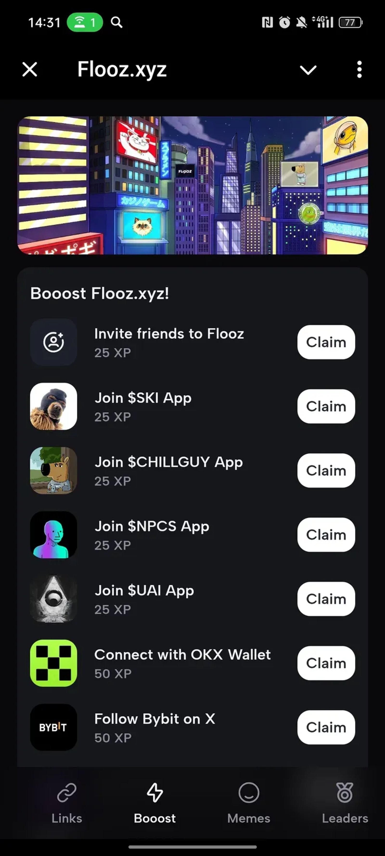 Flooz.xyz в Телеграм — скриншот 3