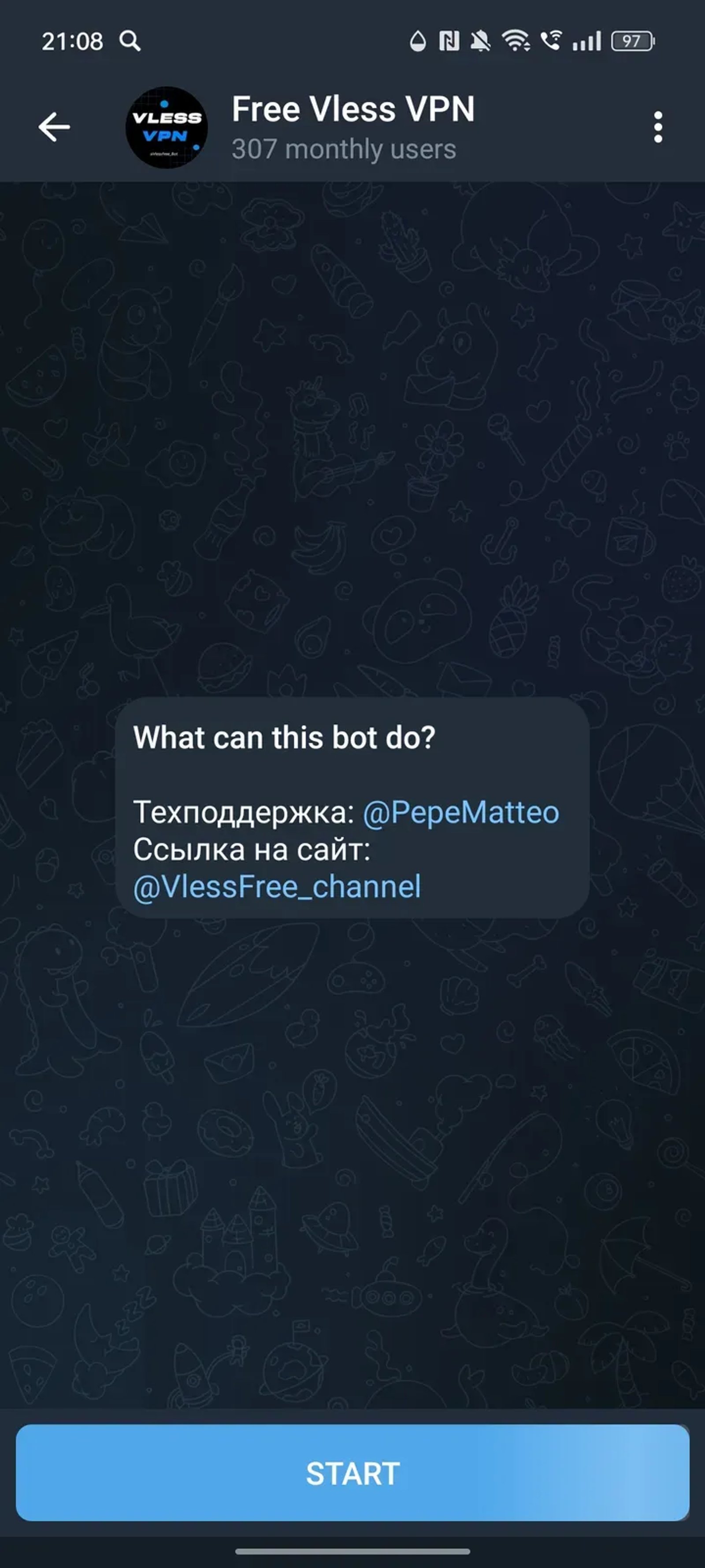 Free Vless VPN Telegram Screenshot 1