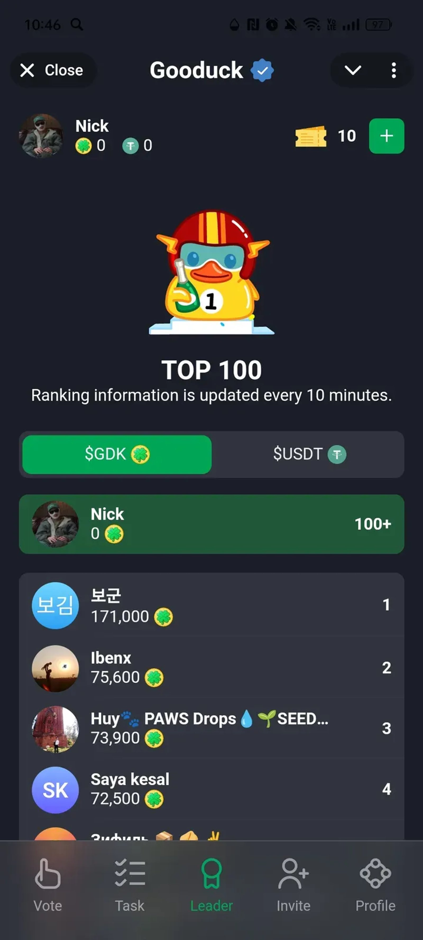 Gooduck в Телеграм — скриншот 3