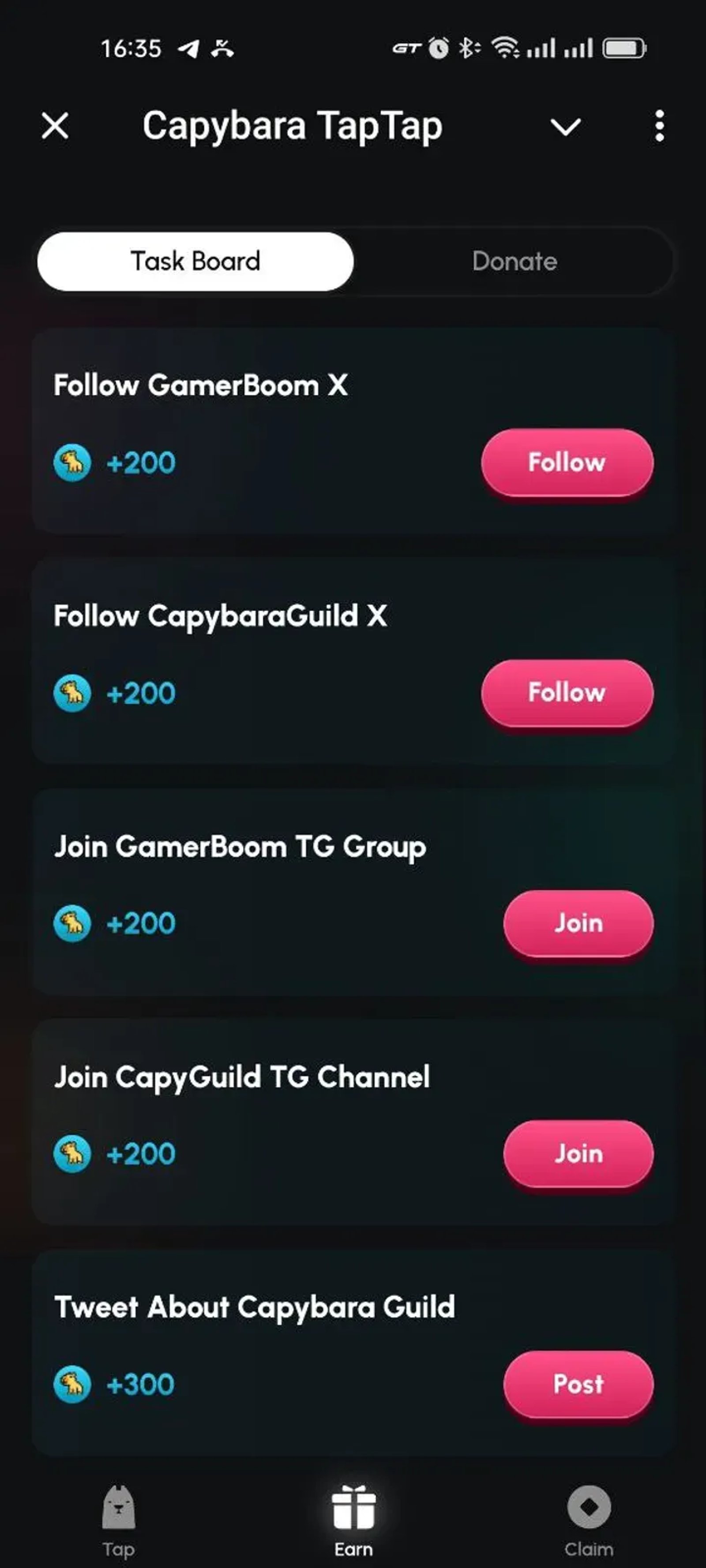 Capybara TapTap в Телеграм — скриншот 2